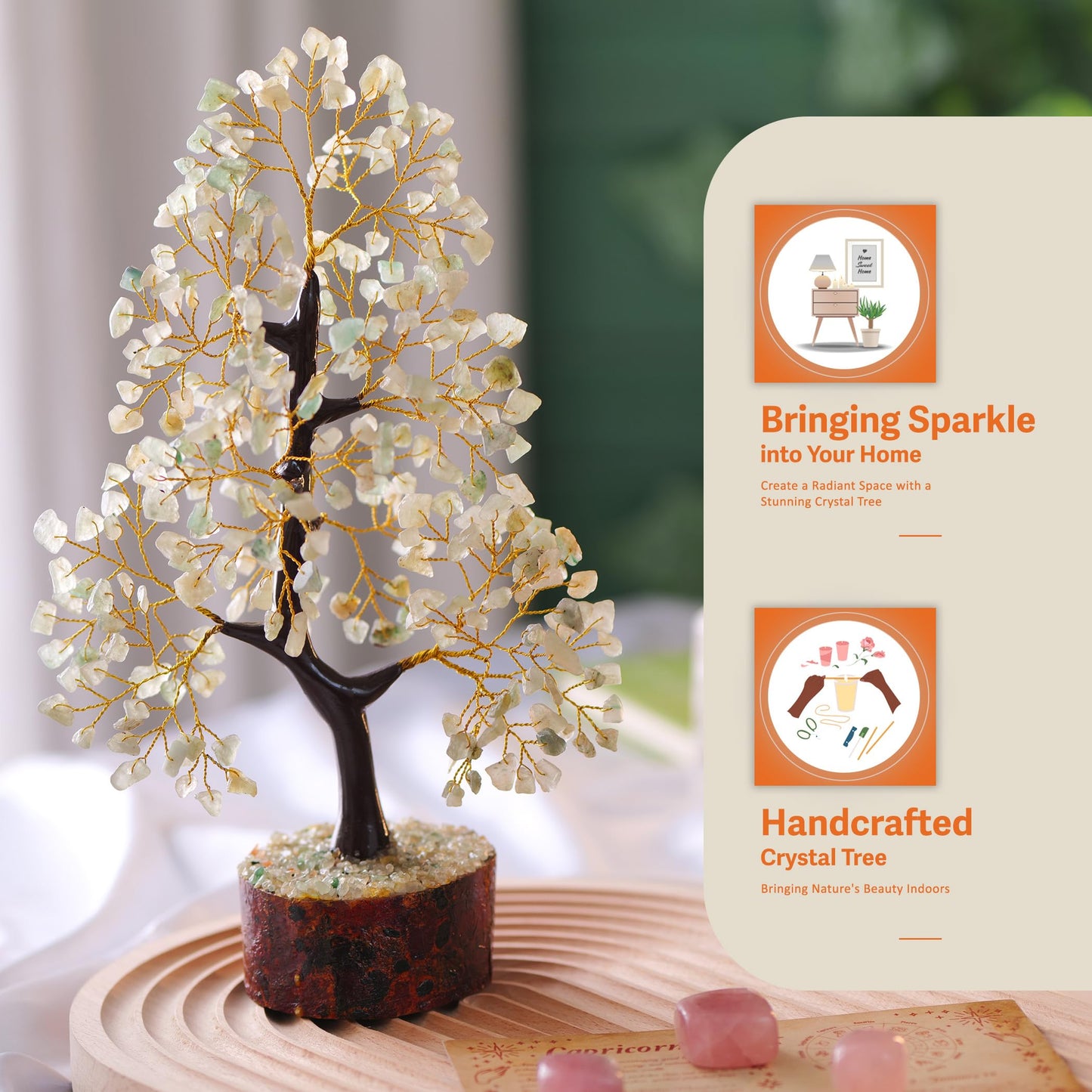 7 Chakra Tree, Crystals and Healing Stones, Chakra Tree of Life Crystal Tree for Positive Energy, Birthday Gifts for Women, Home Office Decor, House Warming Gifts New Home, Spiritual Gifts