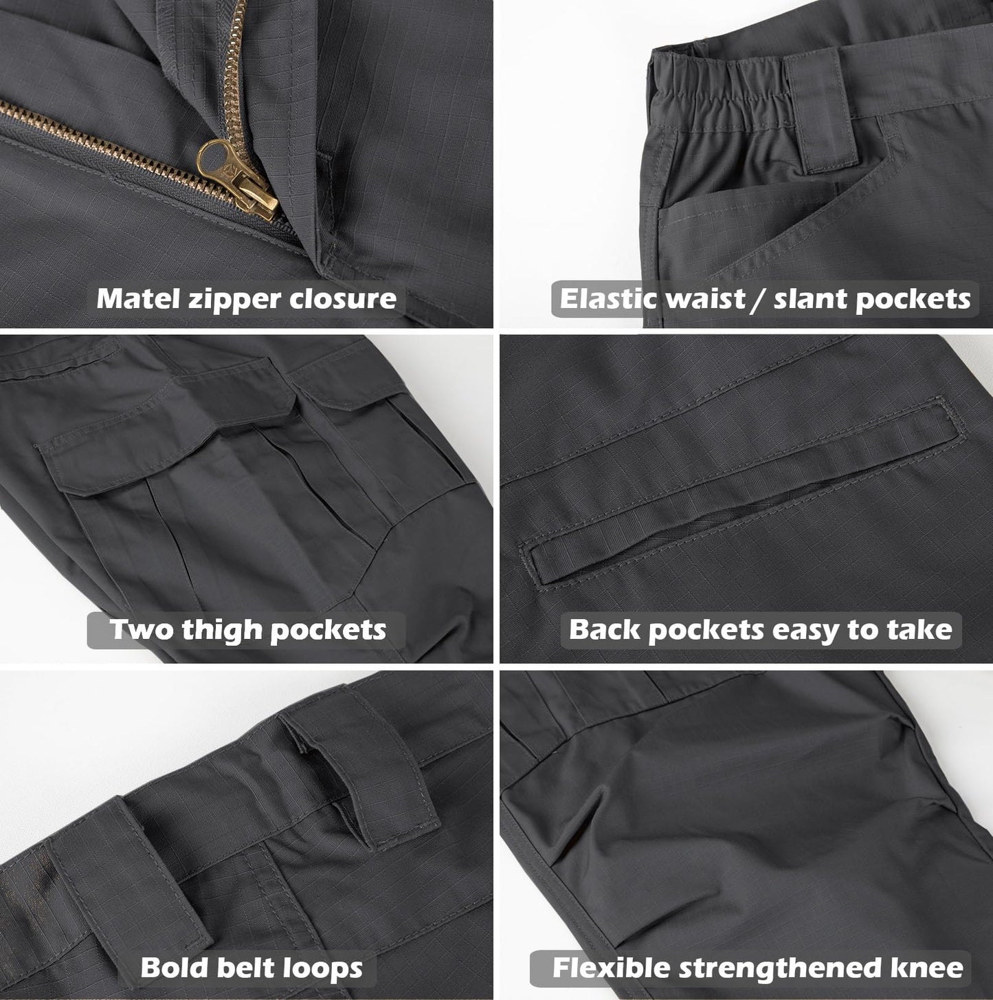 NAVEKULL Men's Outdoor Tactical Pants Rip Stop Lightweight Waterproof Military Combat Cargo Work Hiking Pants