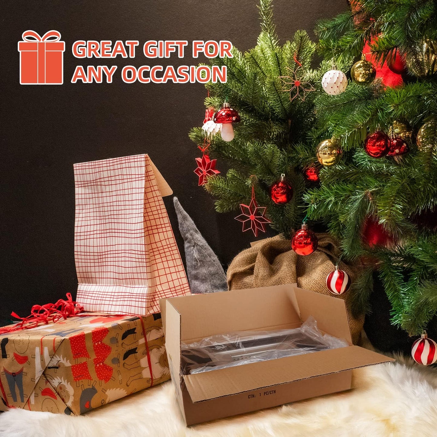 2024 New Tabletop Fire Pit,Woodgrain Portable Table Top Firepit Outdoor Indoor Table top Fireplace Smores Maker for Family Dinner Party Patio Balcony Backyard Housewarming Table Decor