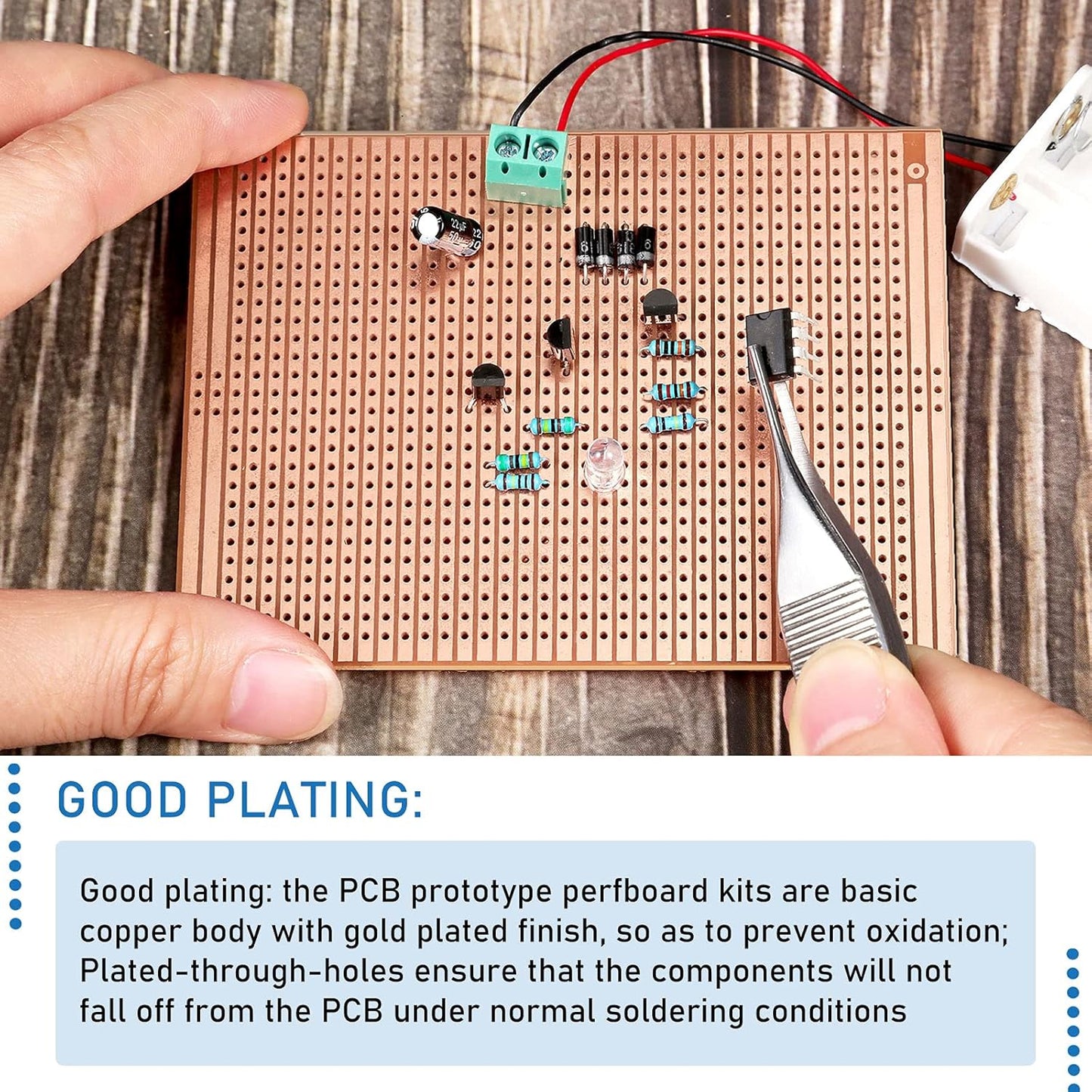 10 PCS 73mm x 100mm PCB Board Prototype Kit Protoboard Copper Strip Board Circuit Board Breadboards 957 Holes Perfboard Universal Printed Circuit Breadboard for DIY Soldering Electronic Projects