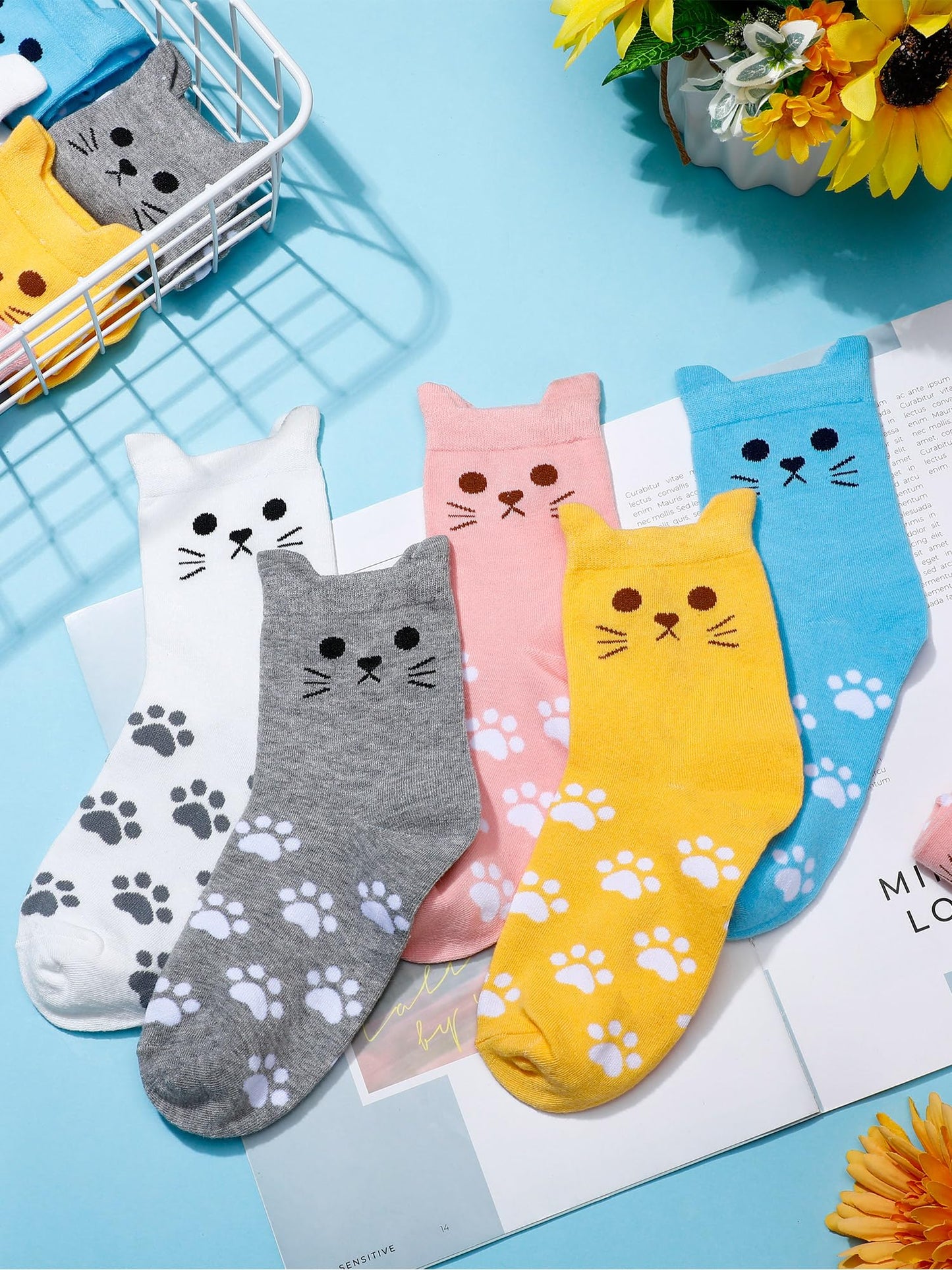 Eurzom 10 Pairs Socks Elastic Ankle Length Cotton Socks Aesthetic Socks Cute Socks Lightweight Low Cut Socks for Women Girl
