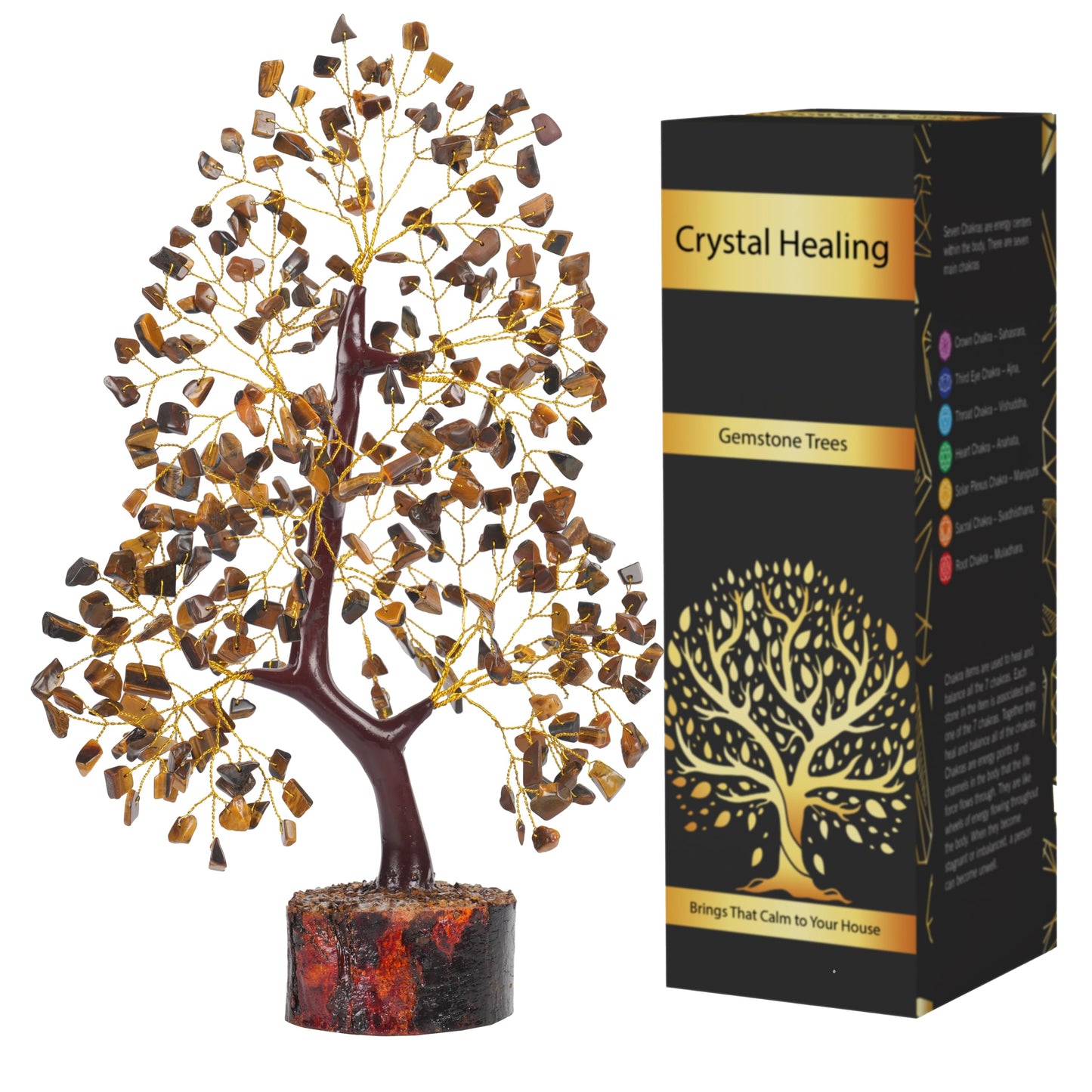 7 Chakra Tree, Crystals and Healing Stones, Chakra Tree of Life Crystal Tree for Positive Energy, Birthday Gifts for Women, Home Office Decor, House Warming Gifts New Home, Spiritual Gifts