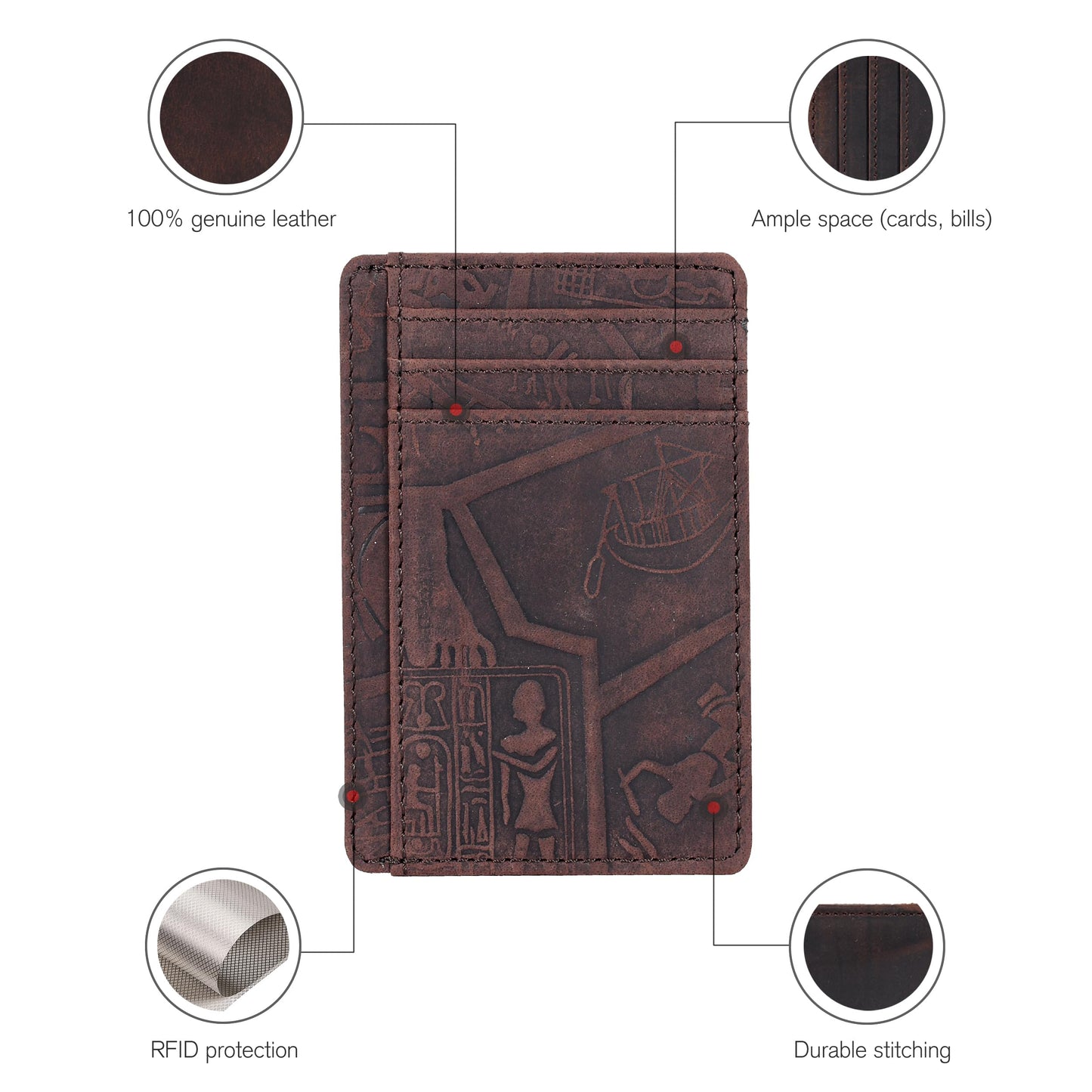Leather Minimalist Wallet for Men & Women RFID Front Pocket Leather Card Holder Wallets