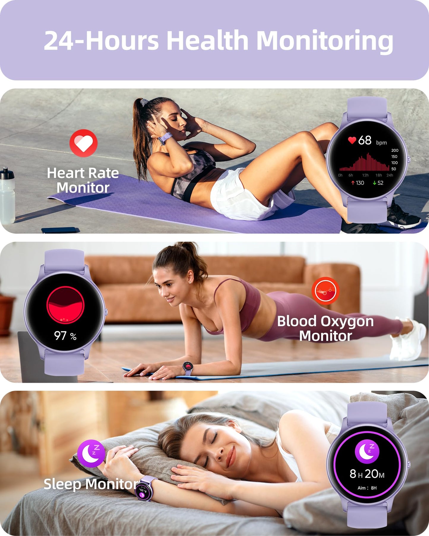 Parsonver Smart Watch for Men Women(Answer/Make Calls), HD Screen Fitness Tracker IP68 Waterproof 100+ Sport Modes, Heart Rate Sleep Monitor, Pedometer, Smartwatch for Android Phones/iPhone Compatible