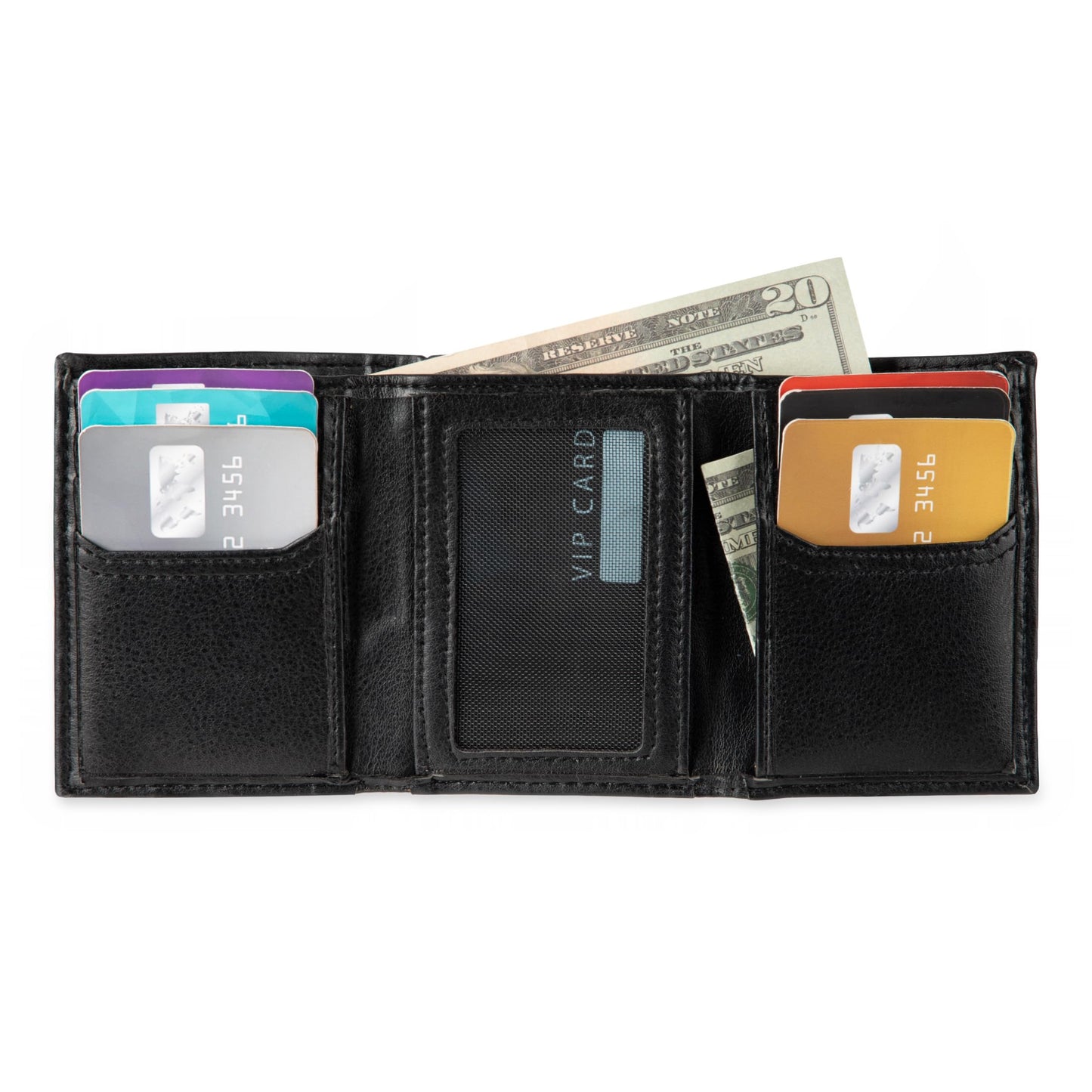 Levi's Men's Trifold Wallet-Sleek and Slim Includes Id Window and Credit Card Holder, Brown Stitch, One Size