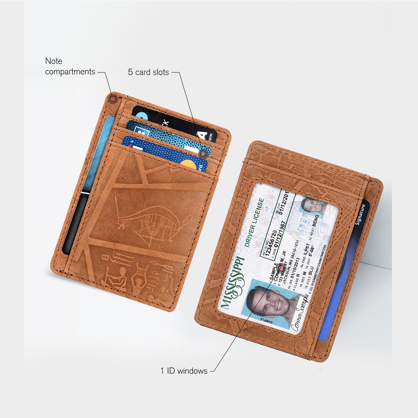 Leather Minimalist Wallet for Men & Women RFID Front Pocket Leather Card Holder Wallets