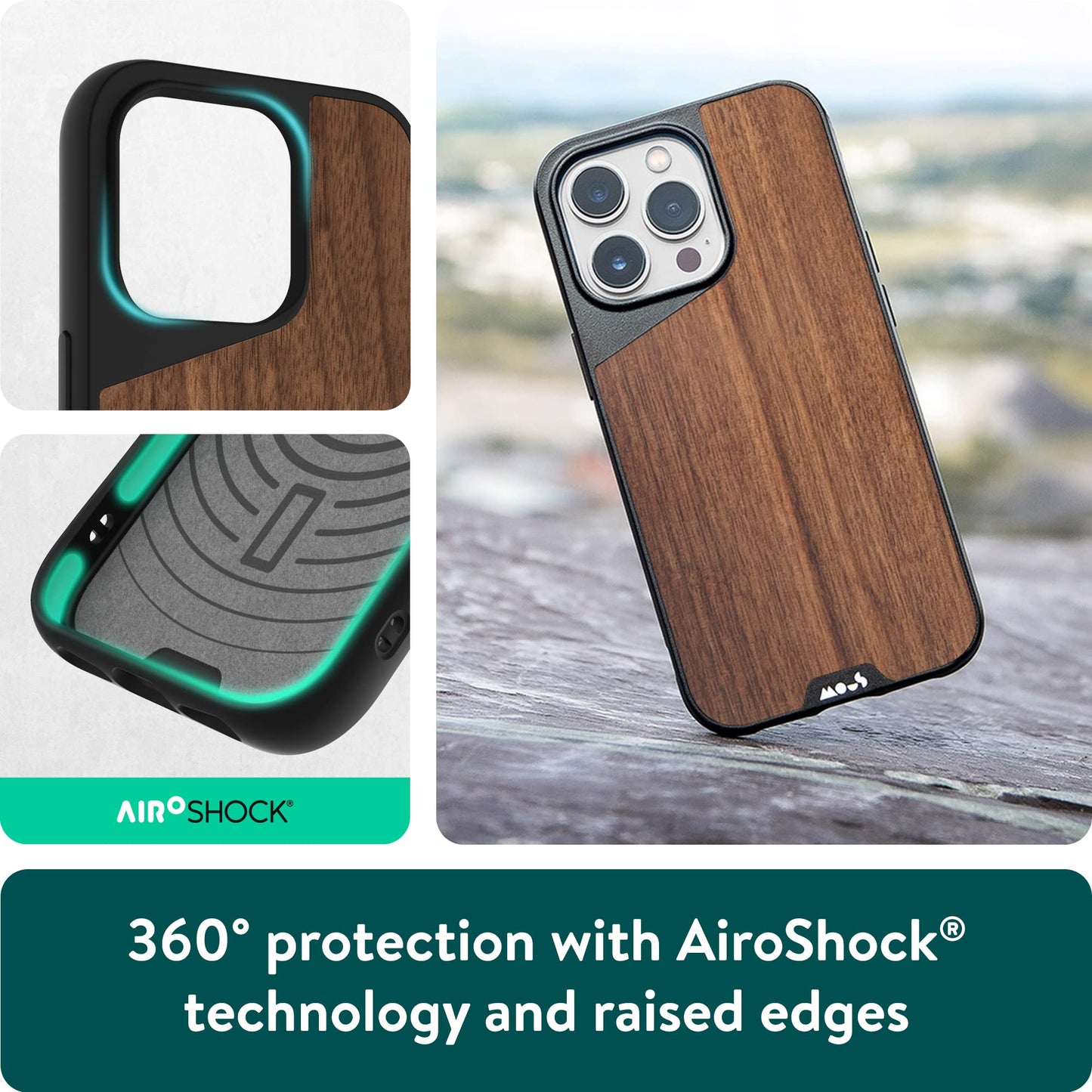 Mous - Case for iPhone 14 - Black Leather - Limitless 5.0 - Protective iPhone 14 Case MagSafe Compatible - Shockproof Phone Cover