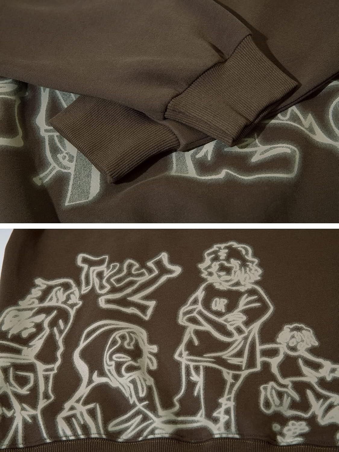 Aelfric Eden Mens Graphic Oversized Hoodie Cartoon Character Print Streetwear Casual hoodies y2k Hooded Sweatshirt