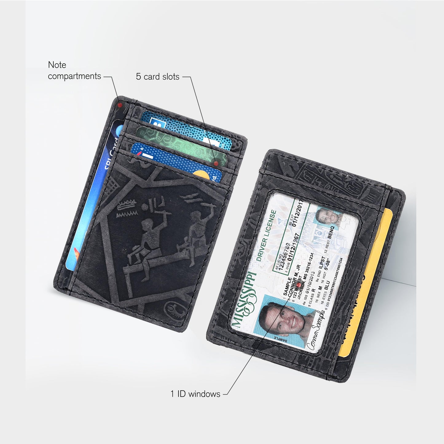 Leather Minimalist Wallet for Men & Women RFID Front Pocket Leather Card Holder Wallets