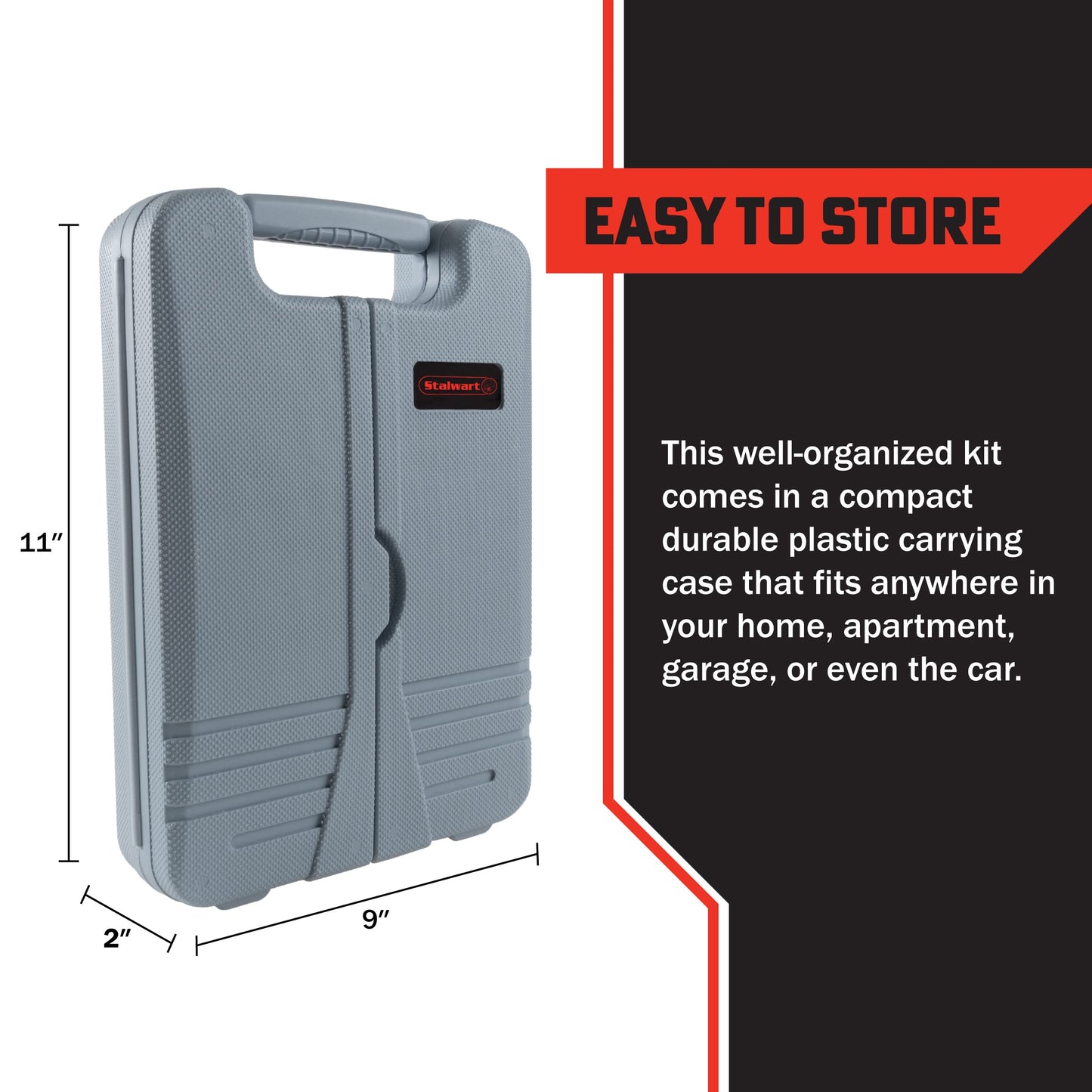 130-Piece Tool Set - Tool Kit with Hammer, Wrenches, Screwdriver, Pliers, and More - Hand Tools for Home Improvement Projects by Stalwart (Gray)