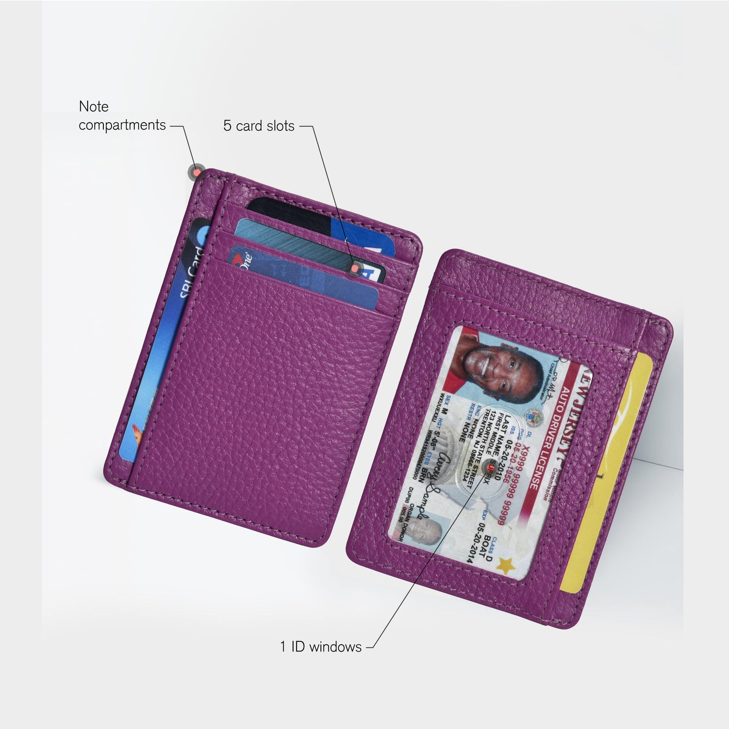 Leather Minimalist Wallet for Men & Women RFID Front Pocket Leather Card Holder Wallets