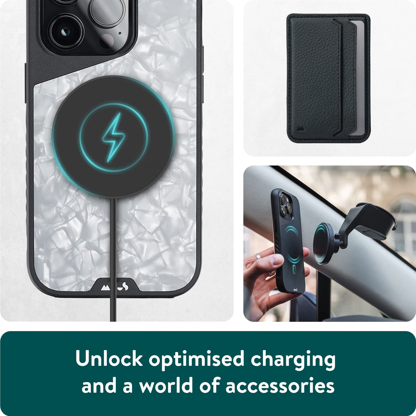 Mous - Case for iPhone 14 - Black Leather - Limitless 5.0 - Protective iPhone 14 Case MagSafe Compatible - Shockproof Phone Cover