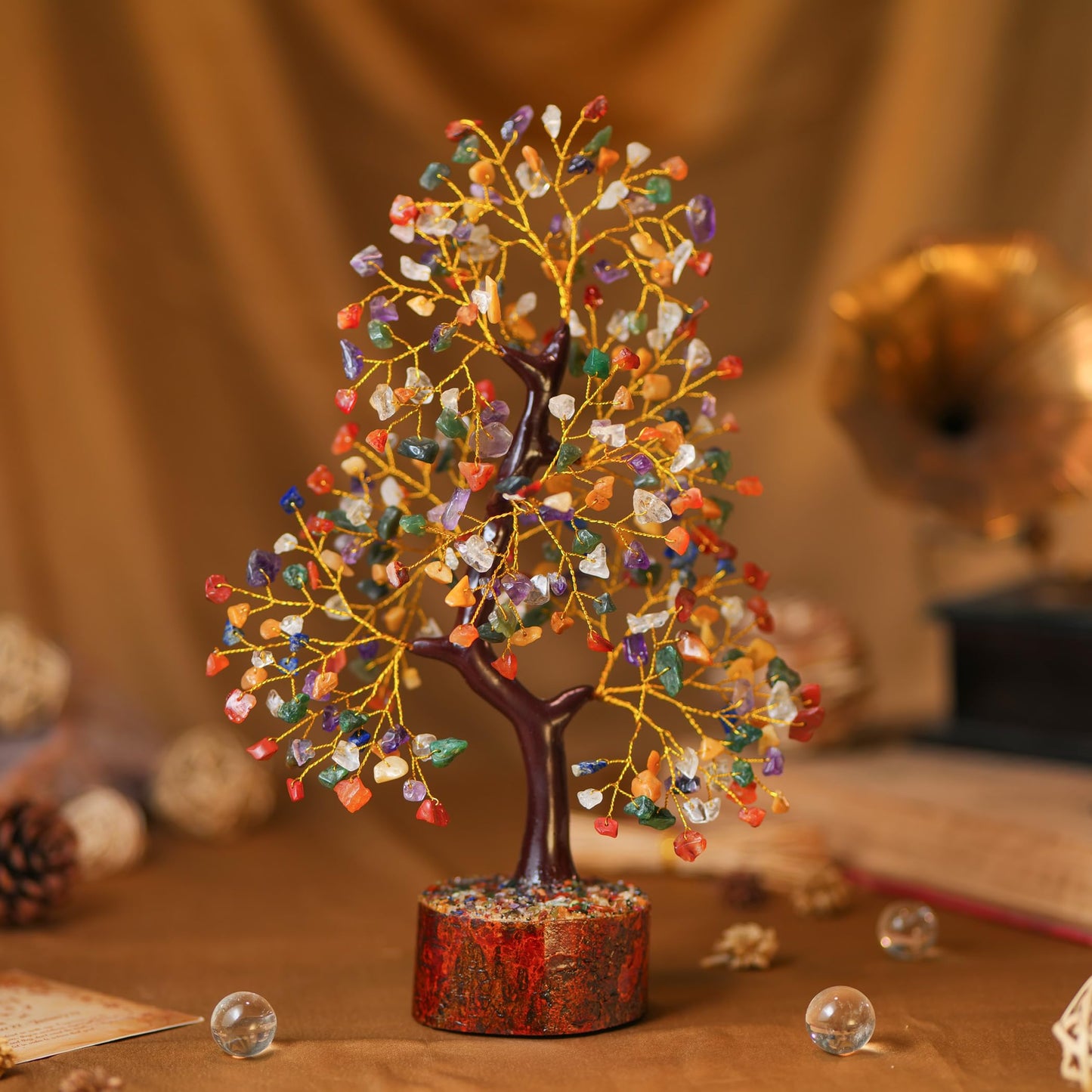 7 Chakra Tree, Crystals and Healing Stones, Chakra Tree of Life Crystal Tree for Positive Energy, Birthday Gifts for Women, Home Office Decor, House Warming Gifts New Home, Spiritual Gifts