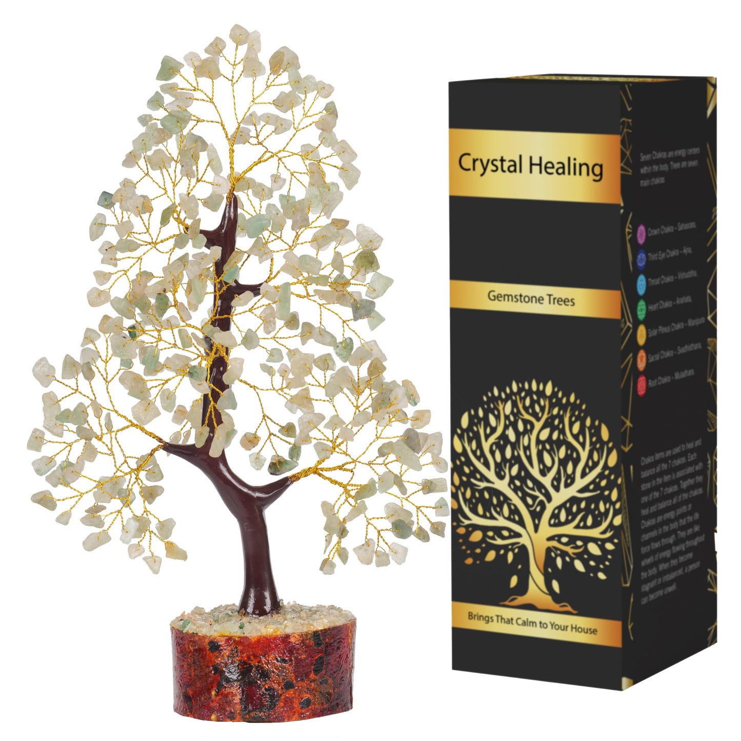 7 Chakra Tree, Crystals and Healing Stones, Chakra Tree of Life Crystal Tree for Positive Energy, Birthday Gifts for Women, Home Office Decor, House Warming Gifts New Home, Spiritual Gifts