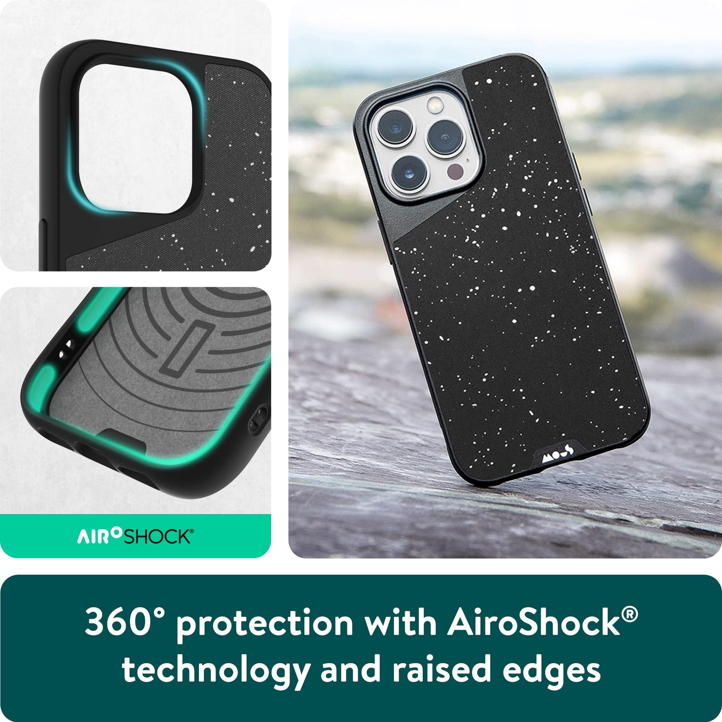 Mous - Case for iPhone 14 - Black Leather - Limitless 5.0 - Protective iPhone 14 Case MagSafe Compatible - Shockproof Phone Cover