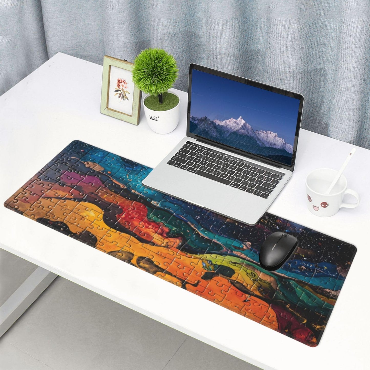 Japanese Mouse Pad, Large Japanese Desk Mat, XL Anime Gaming Keyboard Mat, Non-Slip Rubber Base, Big Extended Desk Protector for Home Office, 31.5”x11.8”