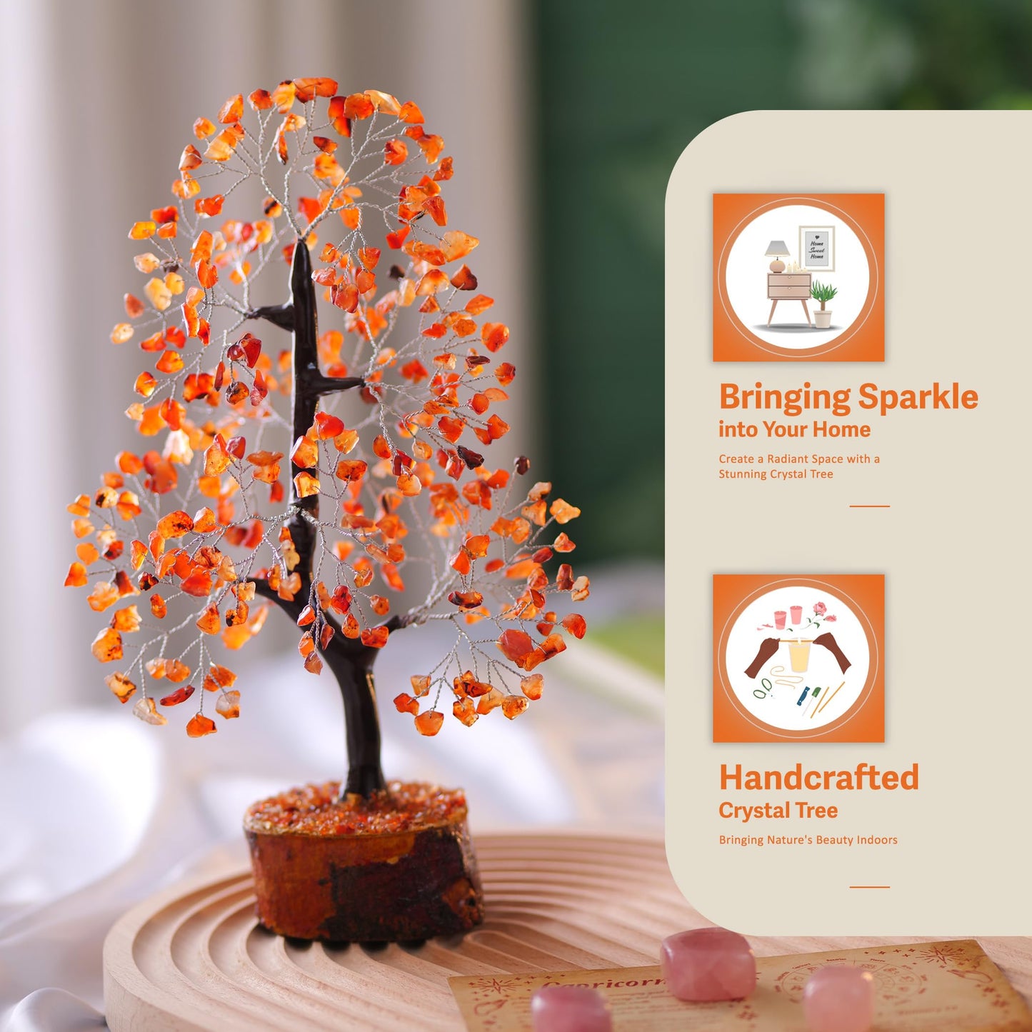 7 Chakra Tree, Crystals and Healing Stones, Chakra Tree of Life Crystal Tree for Positive Energy, Birthday Gifts for Women, Home Office Decor, House Warming Gifts New Home, Spiritual Gifts