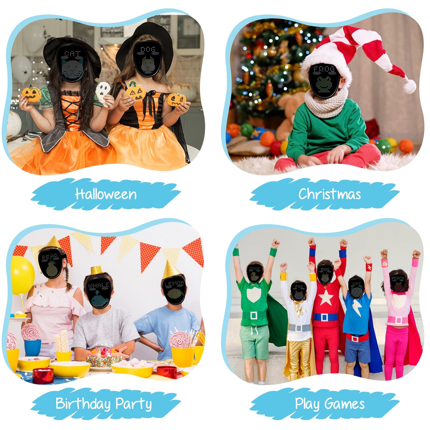 Depointer Life Led Mask with Gesture Sensing,Unisex LED Lighted Face Transforming Mask for Costume Cosplay Party Masquerade