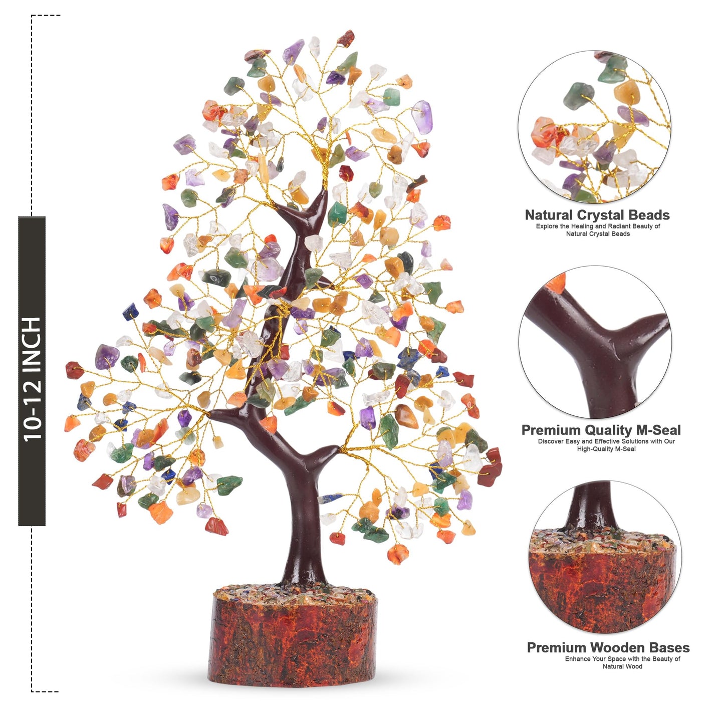 7 Chakra Tree, Crystals and Healing Stones, Chakra Tree of Life Crystal Tree for Positive Energy, Birthday Gifts for Women, Home Office Decor, House Warming Gifts New Home, Spiritual Gifts