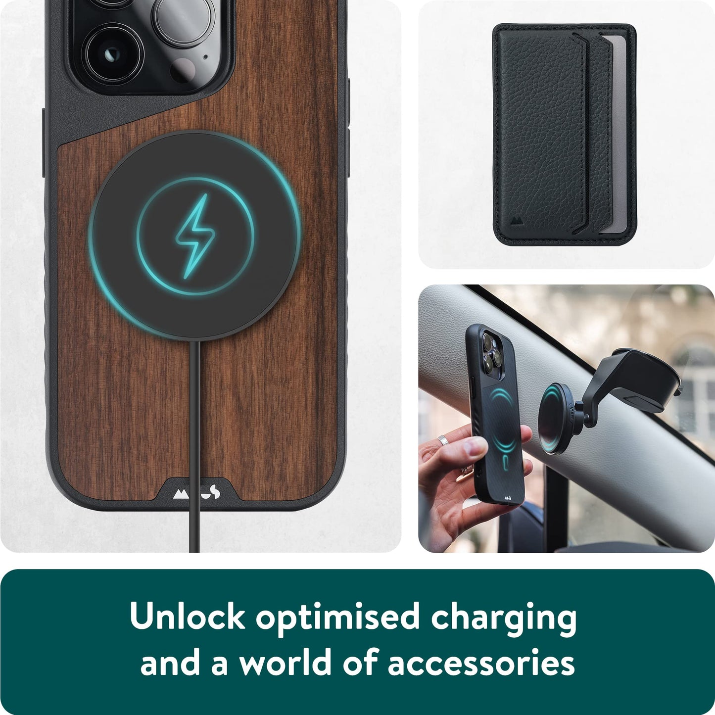 Mous - Case for iPhone 14 - Black Leather - Limitless 5.0 - Protective iPhone 14 Case MagSafe Compatible - Shockproof Phone Cover