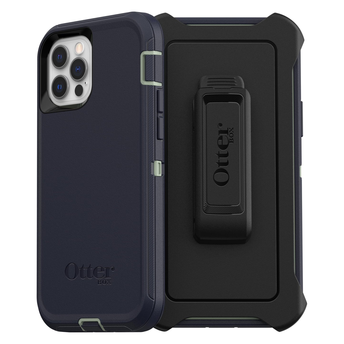 OtterBox iPhone 12 & iPhone 12 Pro Defender Series Case - Black, Rugged & Durable, with Port Protection, Includes Holster Clip Kickstand