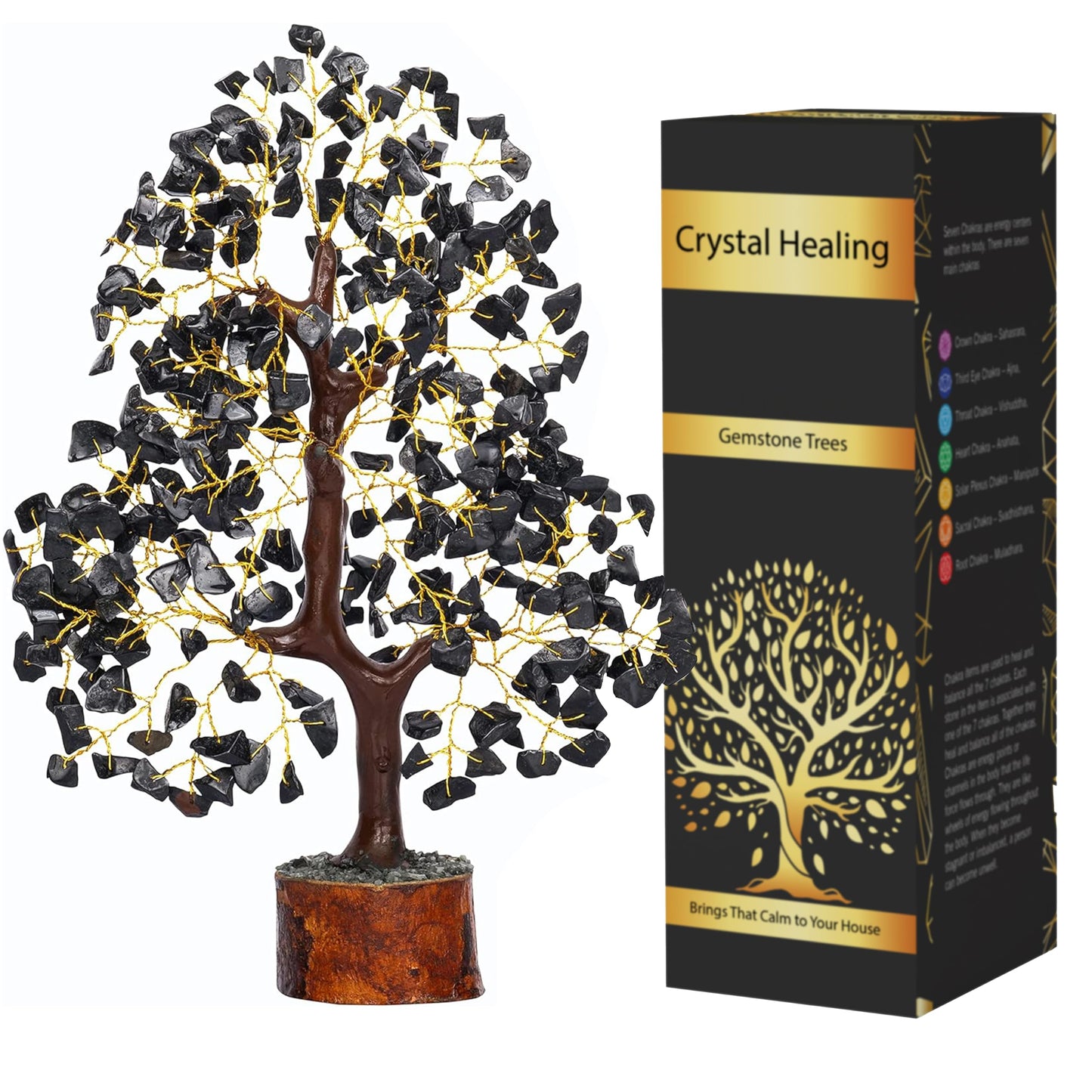 7 Chakra Tree, Crystals and Healing Stones, Chakra Tree of Life Crystal Tree for Positive Energy, Birthday Gifts for Women, Home Office Decor, House Warming Gifts New Home, Spiritual Gifts