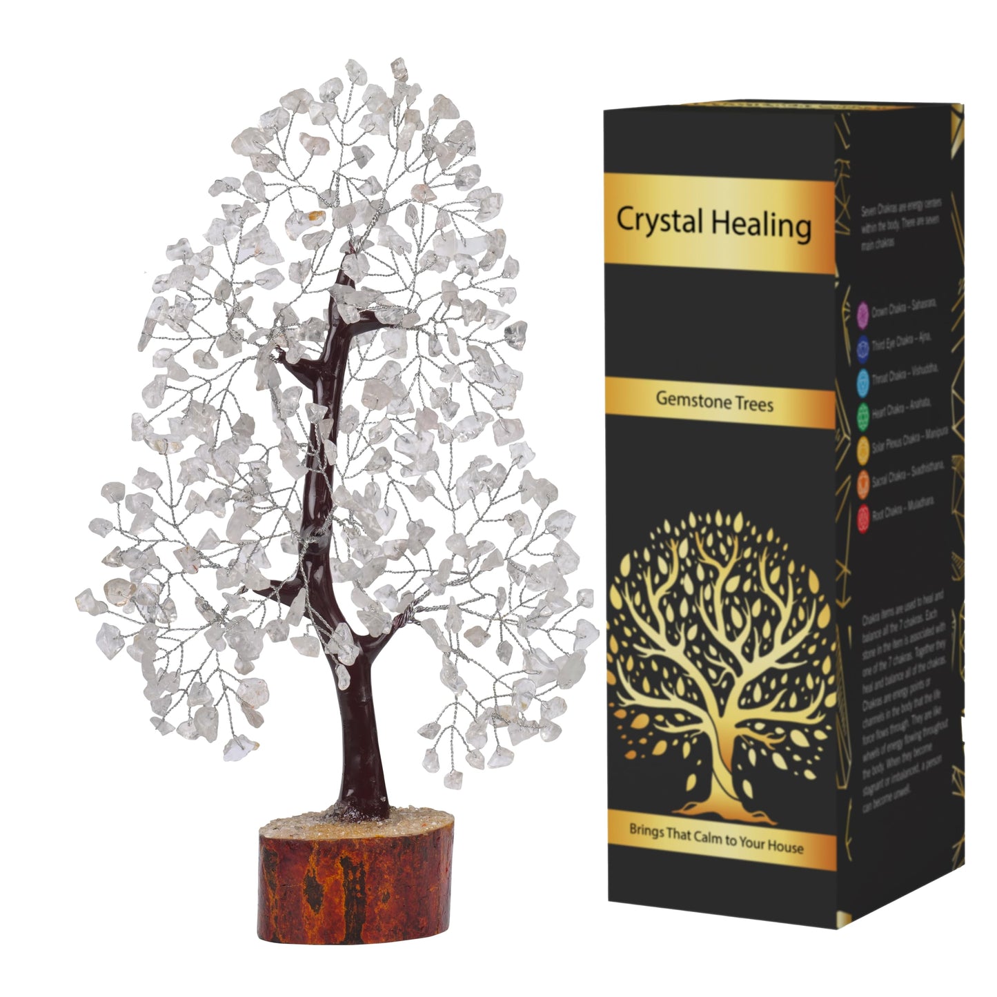 7 Chakra Tree, Crystals and Healing Stones, Chakra Tree of Life Crystal Tree for Positive Energy, Birthday Gifts for Women, Home Office Decor, House Warming Gifts New Home, Spiritual Gifts