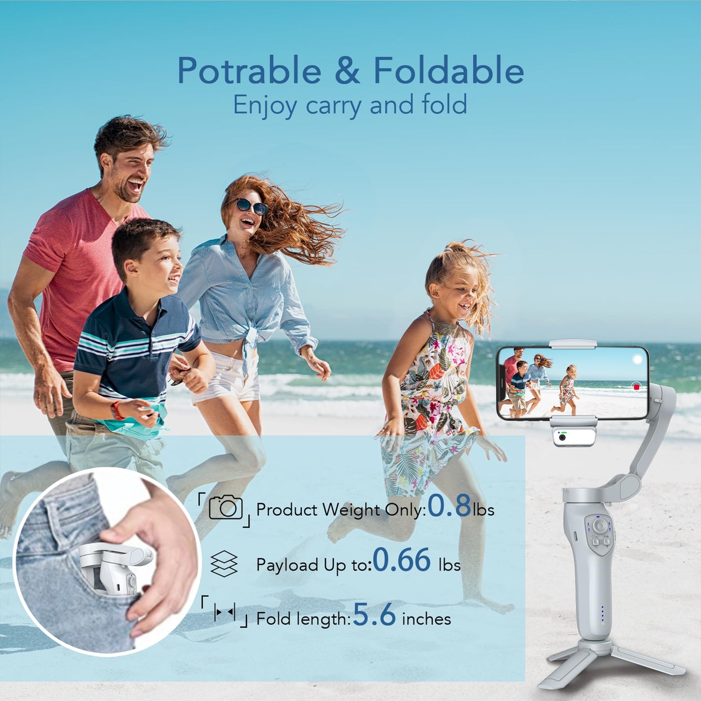 3-Axis Phone Gimbal with Magnetic AI Active Tracker,Gimbal Stabilizer for Smartphone with Fill Light,Phone Stabilizer for Video Recording,Gimbal for Android&iPhone,TikTok YouTube Vlogging Kit