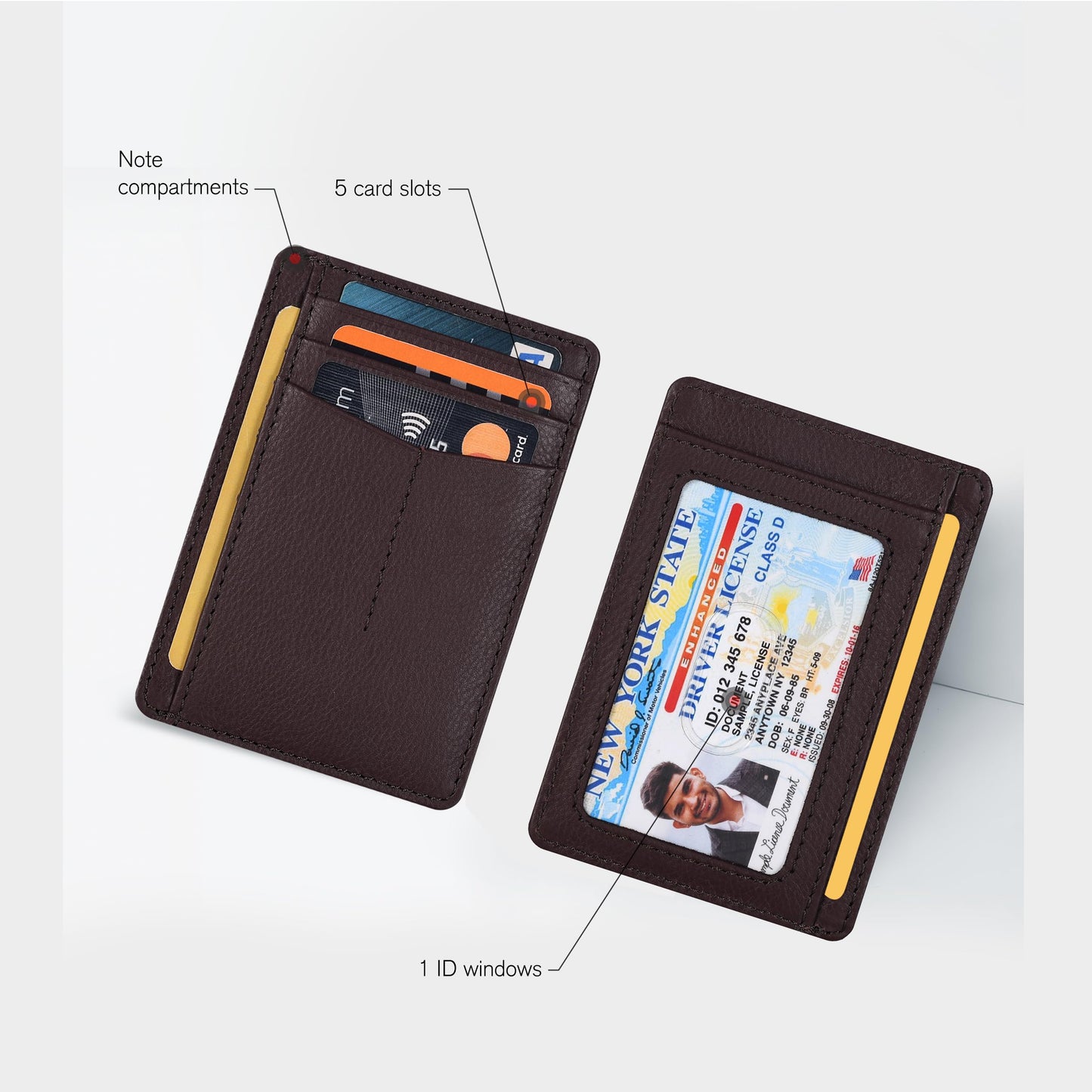 Leather Minimalist Wallet for Men & Women RFID Front Pocket Leather Card Holder Wallets