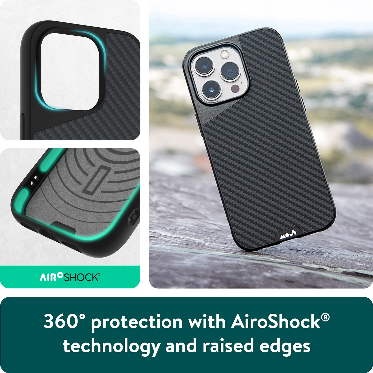 Mous - Case for iPhone 14 - Black Leather - Limitless 5.0 - Protective iPhone 14 Case MagSafe Compatible - Shockproof Phone Cover