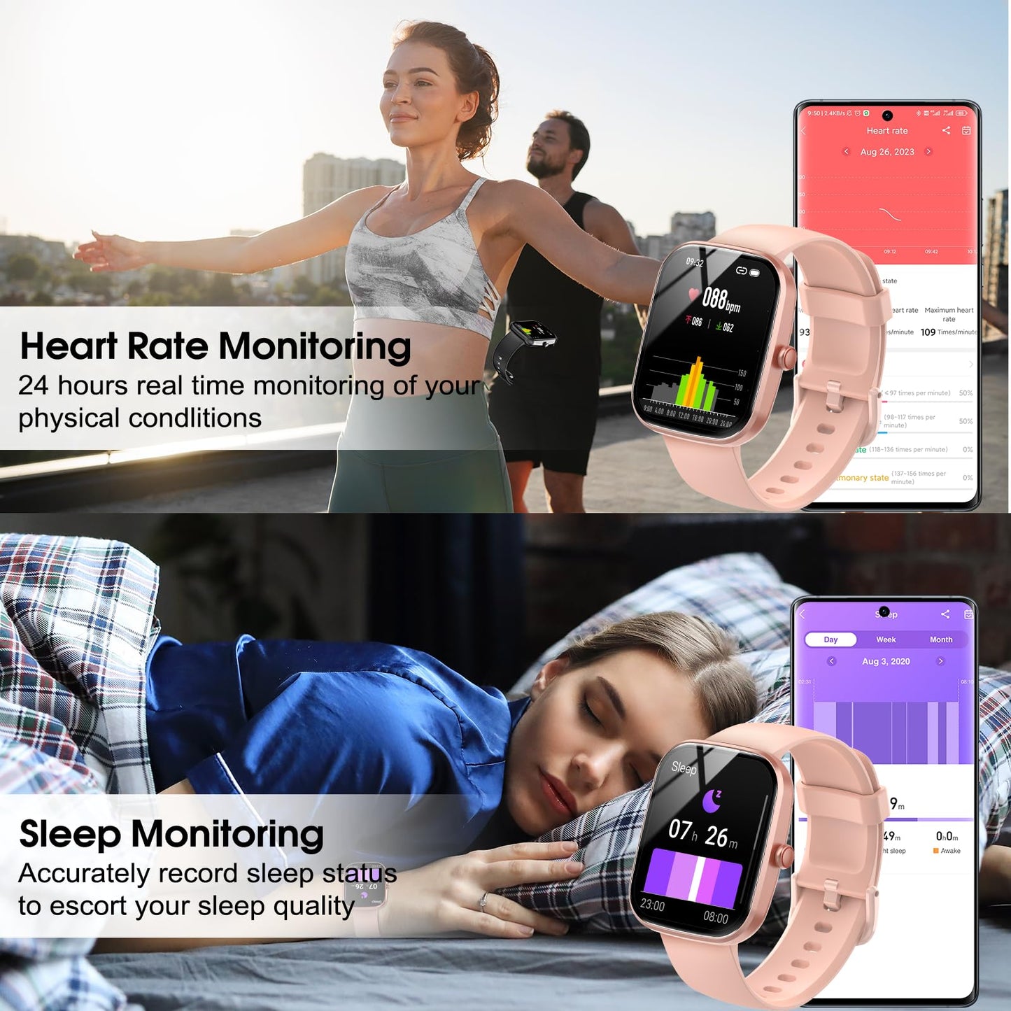 Smart Watch, 1.91" HD Screen Smartwatch for Men Women(Answer/Make Call), Fitness Watch with Heart Rate/Sleep Monitor/Steps Monitor, 110+ Sports Modes, IP68 Waterproof Activity Trackers for Android iOS