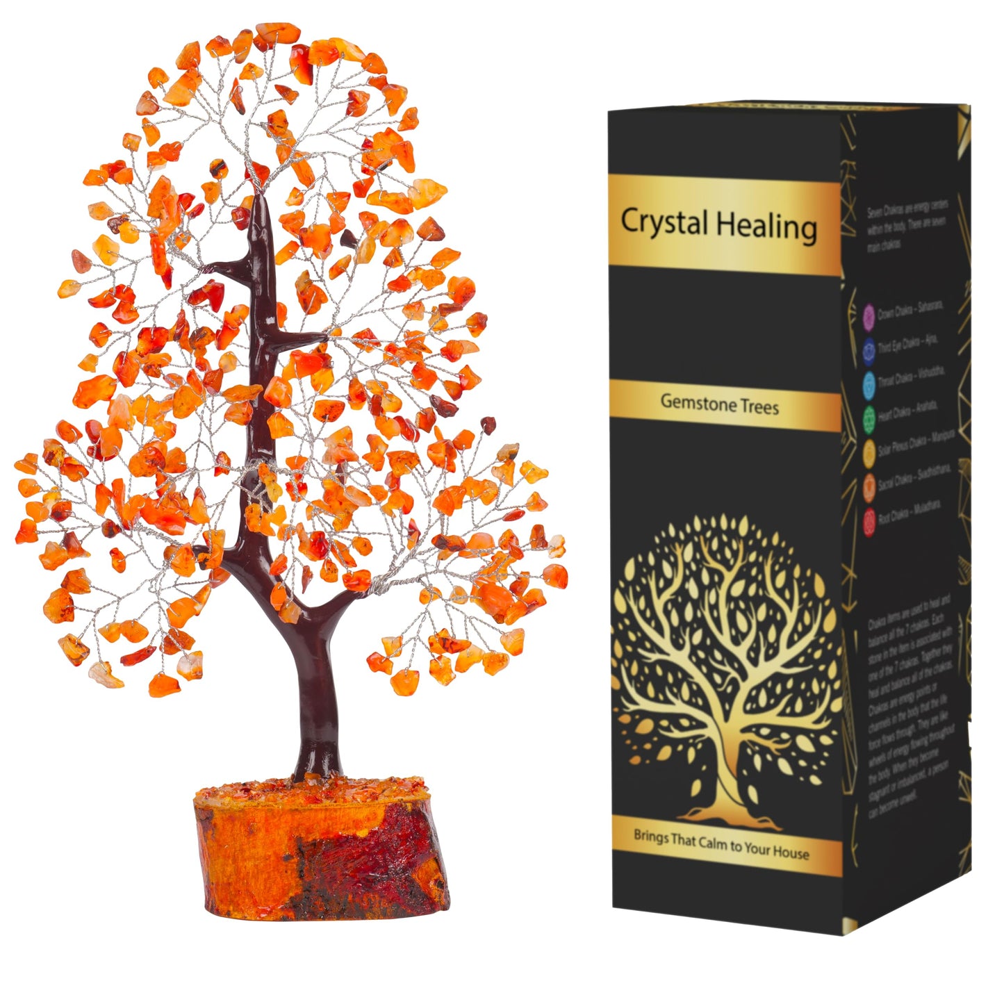 7 Chakra Tree, Crystals and Healing Stones, Chakra Tree of Life Crystal Tree for Positive Energy, Birthday Gifts for Women, Home Office Decor, House Warming Gifts New Home, Spiritual Gifts