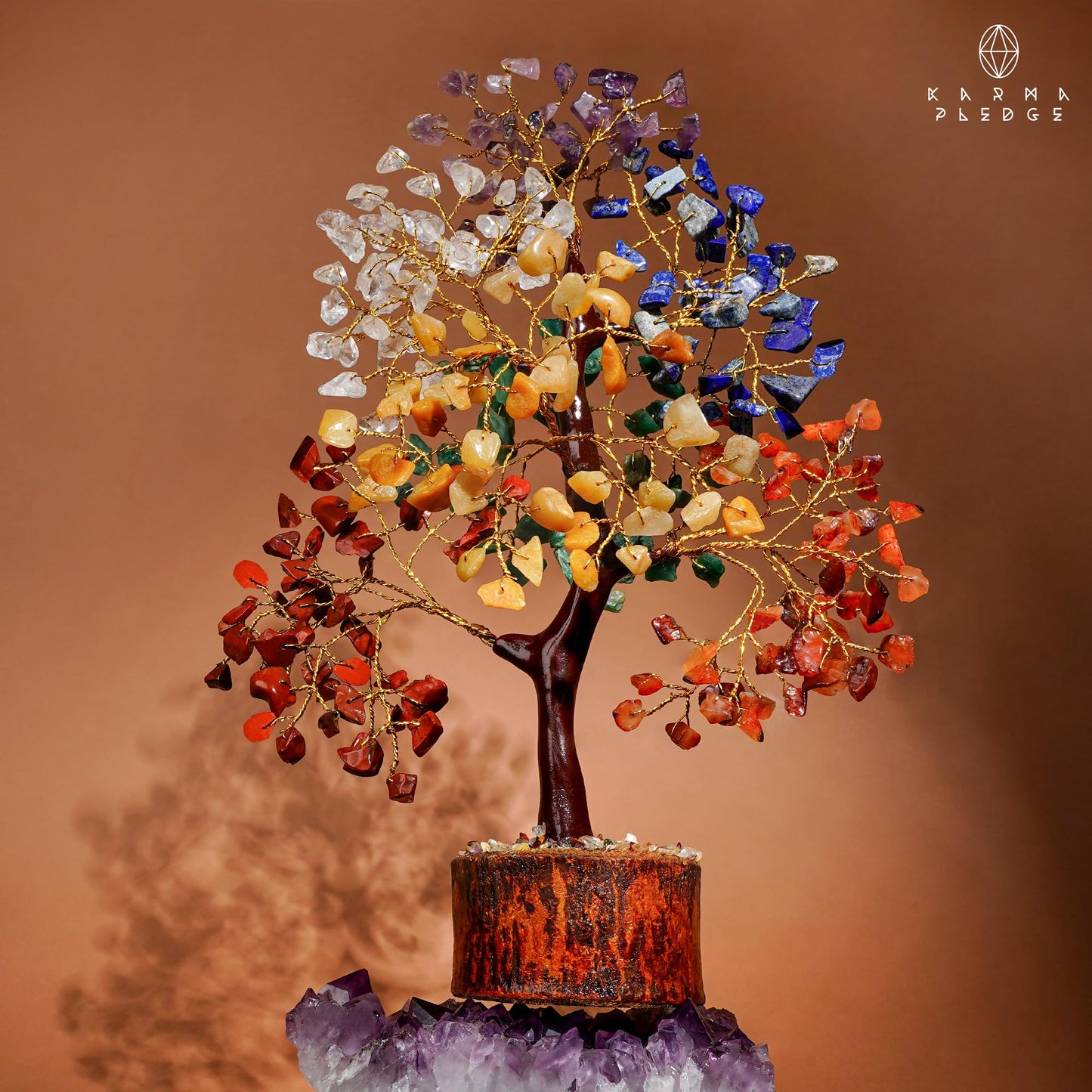 Crystal Tree of Life 7 Chakra Healing Crystal Trees for Home Decor, Office Desk Decor, Living Room Decor, Handmade Bonsai Trees for Positive Energy, Money, Good Luck Birthday Gifts for Women, Mom