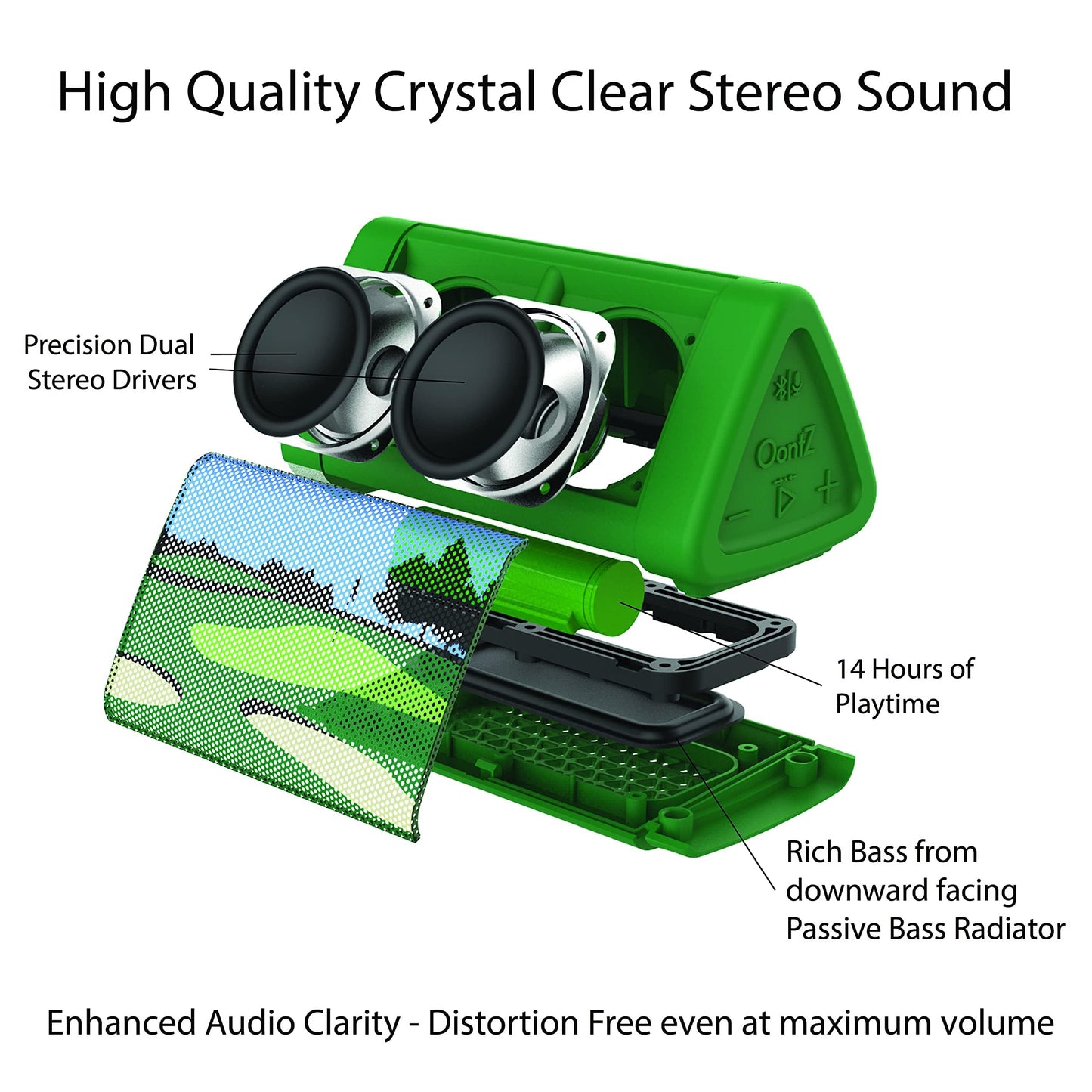 OontZ Angle 3 Bluetooth 5.4 Speaker, up to 100 ft Wireless Range, up to 24 Hrs Playtime, Portable Small Speaker for iPhone, Android Phones, Crystal Clear Sound, IPX5 Portable Bluetooth Speaker, Black