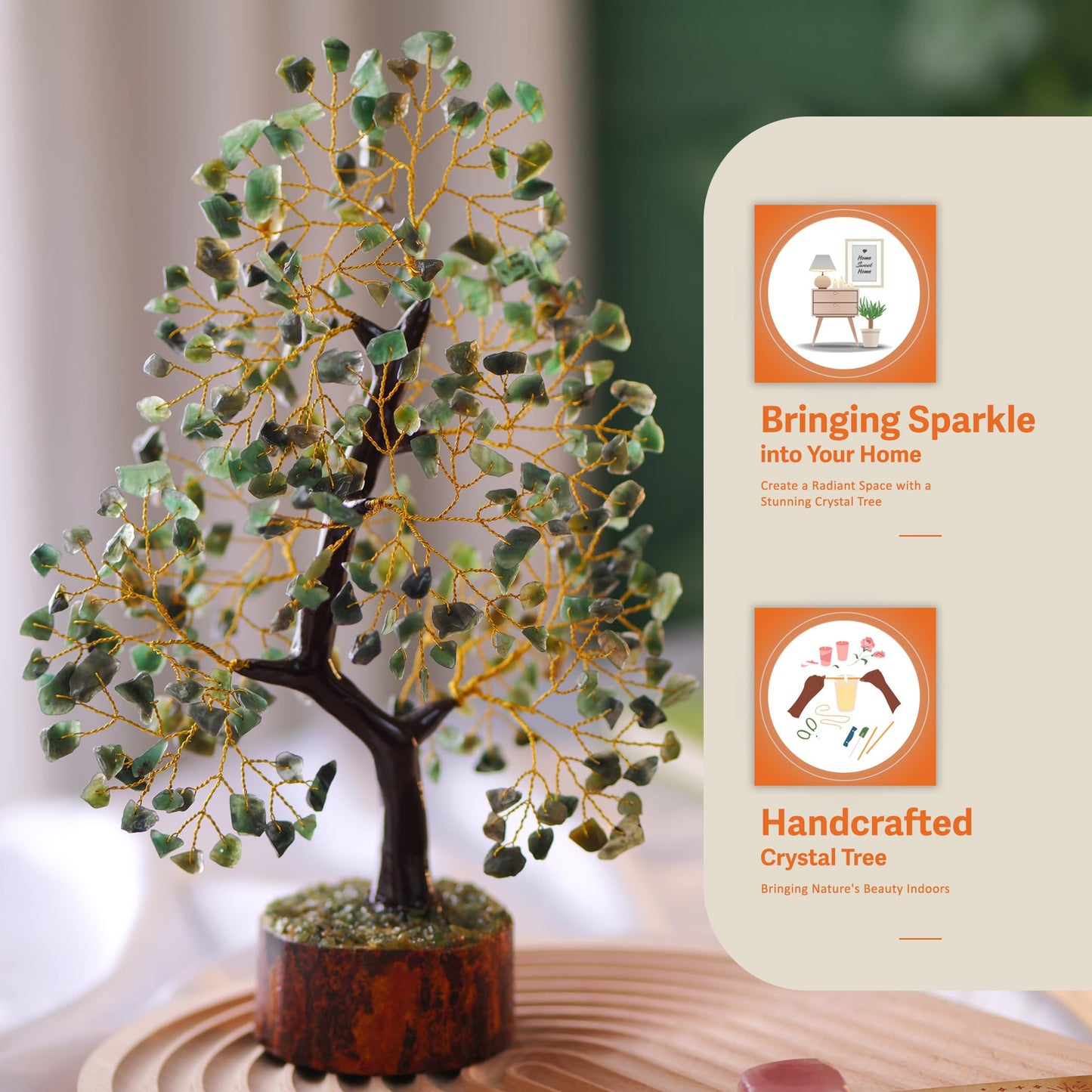 7 Chakra Tree, Crystals and Healing Stones, Chakra Tree of Life Crystal Tree for Positive Energy, Birthday Gifts for Women, Home Office Decor, House Warming Gifts New Home, Spiritual Gifts