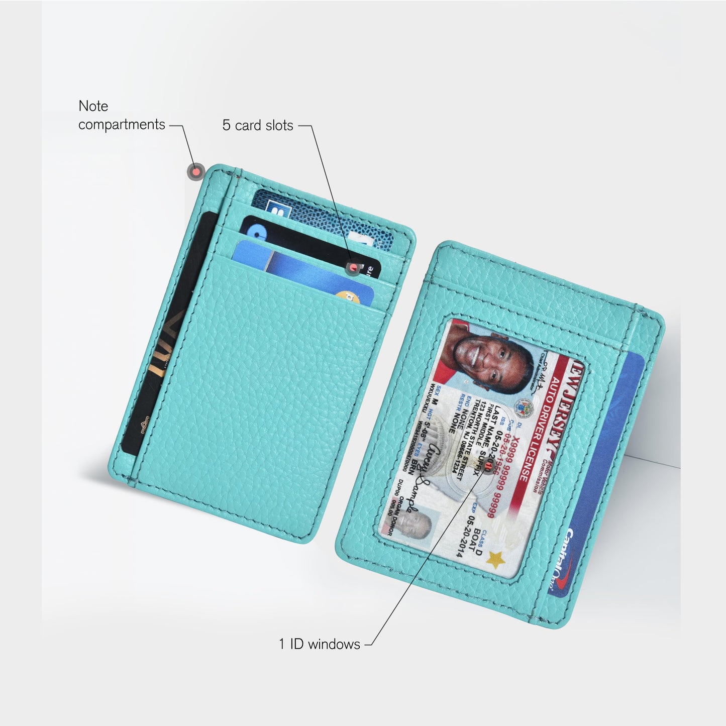 Leather Minimalist Wallet for Men & Women RFID Front Pocket Leather Card Holder Wallets