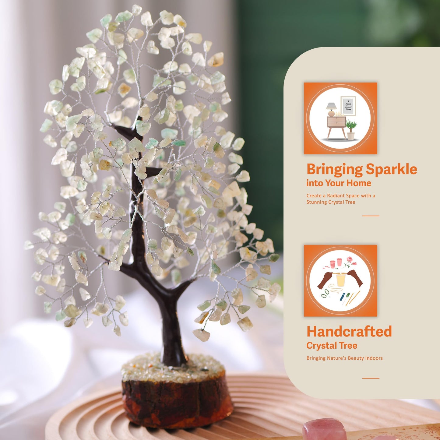 7 Chakra Tree, Crystals and Healing Stones, Chakra Tree of Life Crystal Tree for Positive Energy, Birthday Gifts for Women, Home Office Decor, House Warming Gifts New Home, Spiritual Gifts