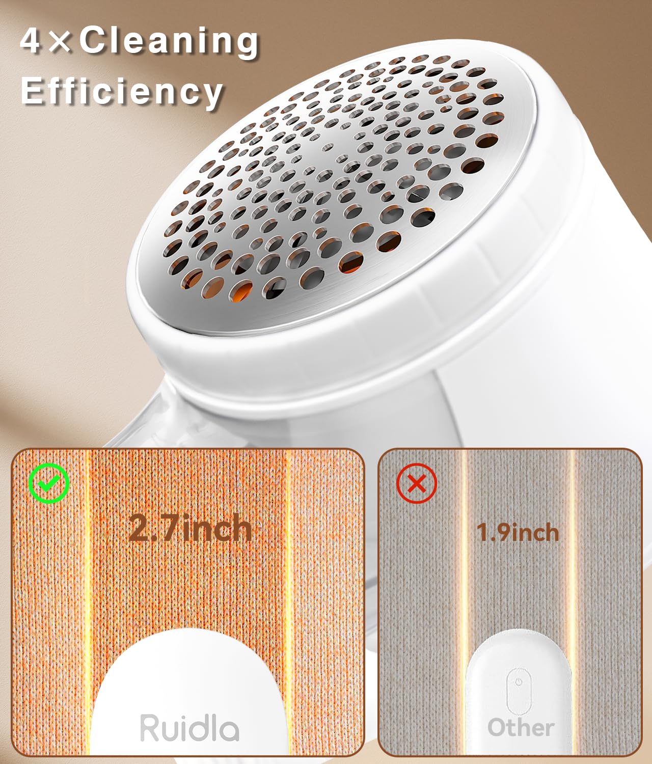 Fabric Shaver Lint Remover, Sweater Shaver with Replaceable Stainless Steel 6-Leaf Blades, Fabric Defuzzer for Clothes Fuzz, Lint Balls - Battery Operated