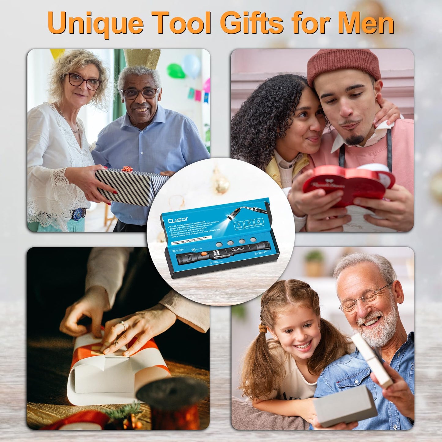 Dusor Stocking Stuffers for Adults Men, Gifts for Men Magnetic Pickup Tool, White Elephant Gifts for Dad Him, Mens Gifts for Christmas, Dad Gifts for Men Who Have Everything Cool Gadgets Tools for Men