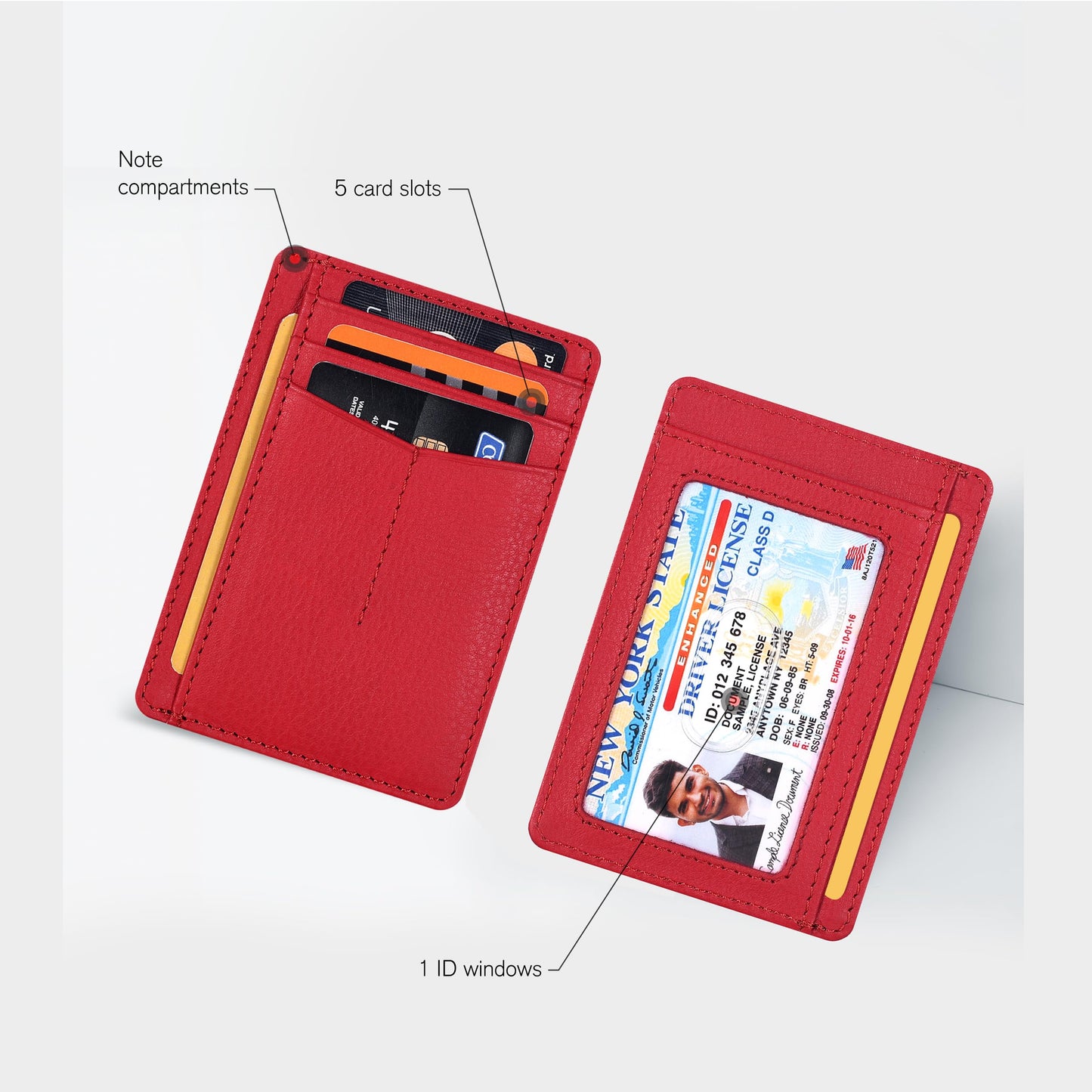 Leather Minimalist Wallet for Men & Women RFID Front Pocket Leather Card Holder Wallets