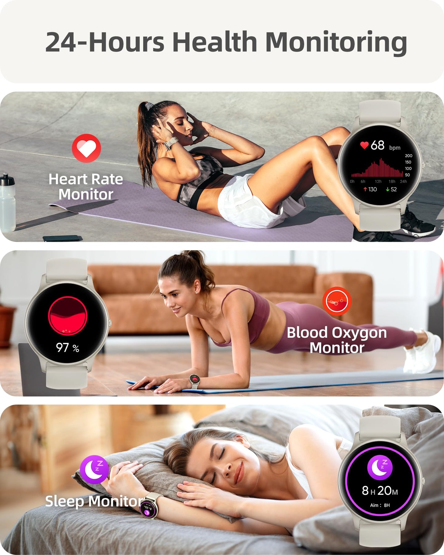 Parsonver Smart Watch for Men Women(Answer/Make Calls), HD Screen Fitness Tracker IP68 Waterproof 100+ Sport Modes, Heart Rate Sleep Monitor, Pedometer, Smartwatch for Android Phones/iPhone Compatible