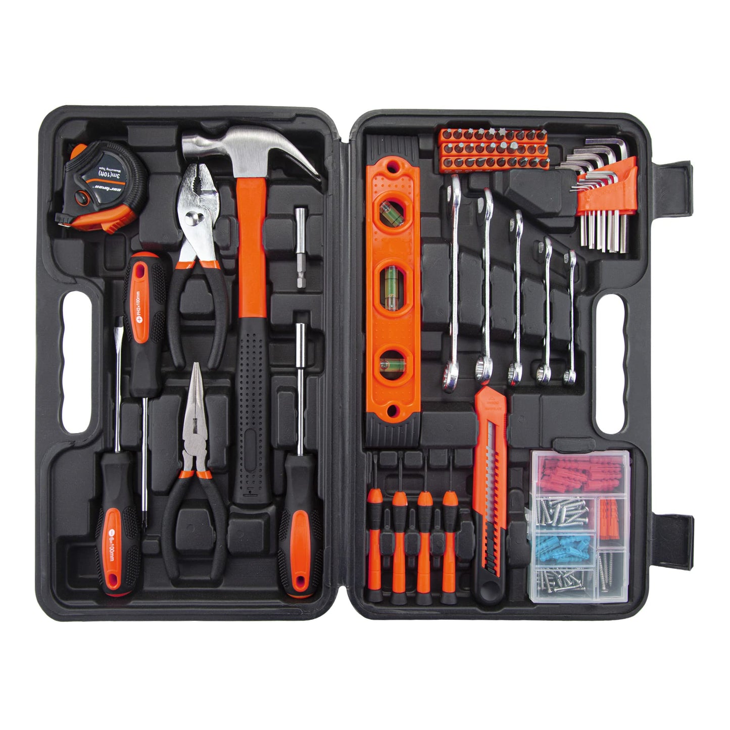 CARTMAN 148Piece Tool Set General Household Hand Tool Kit with Plastic Toolbox Storage Case Blue
