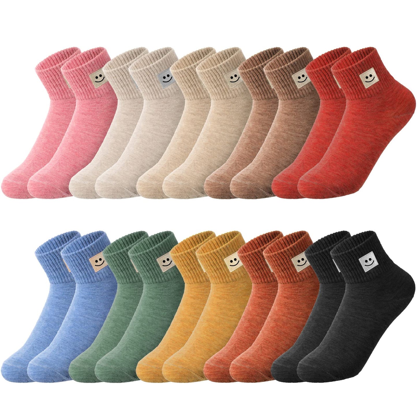Eurzom 10 Pairs Socks Elastic Ankle Length Cotton Socks Aesthetic Socks Cute Socks Lightweight Low Cut Socks for Women Girl