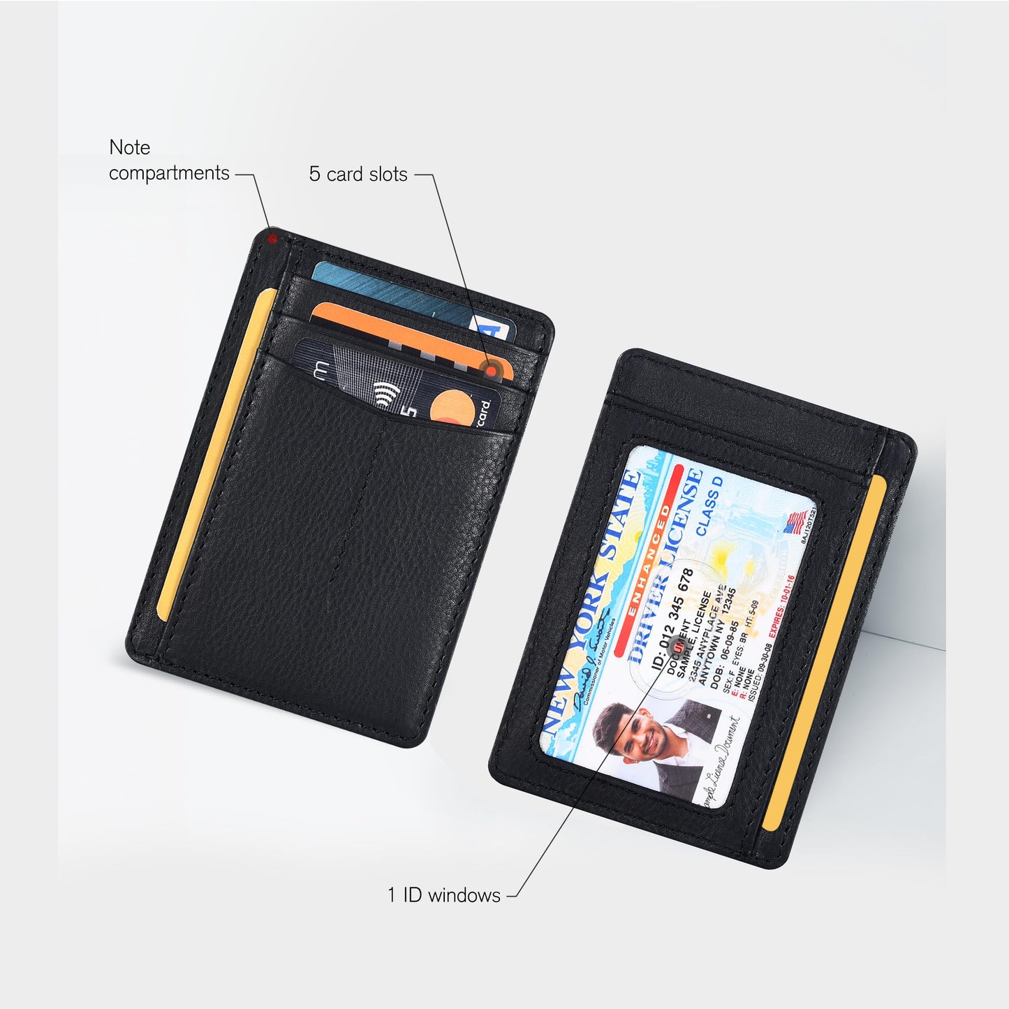 Leather Minimalist Wallet for Men & Women RFID Front Pocket Leather Card Holder Wallets