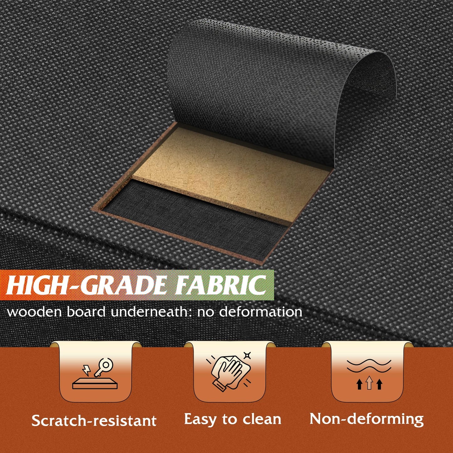 WLIVE Nightstand, 2 Drawer Dresser for Bedroom, Small Dresser with 2 Drawers, Bedside Furniture, Night Stand, End Table with Fabric Bins for Bedroom, Closet, Entryway, College Dorm, Dark Grey