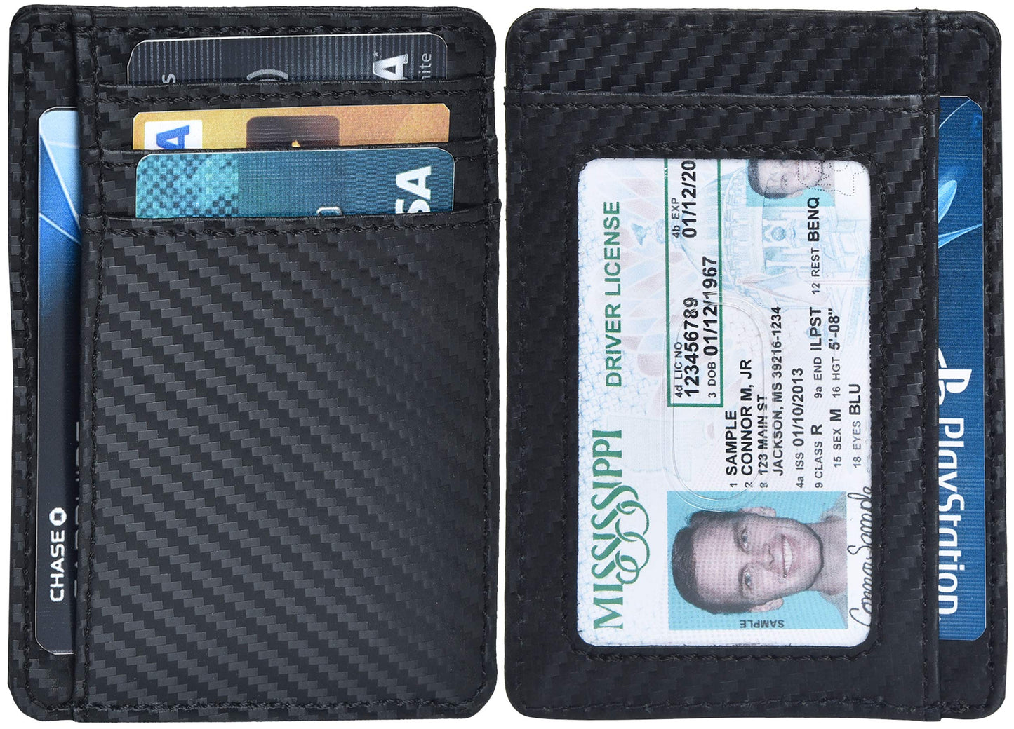Leather Minimalist Wallet for Men & Women RFID Front Pocket Leather Card Holder Wallets