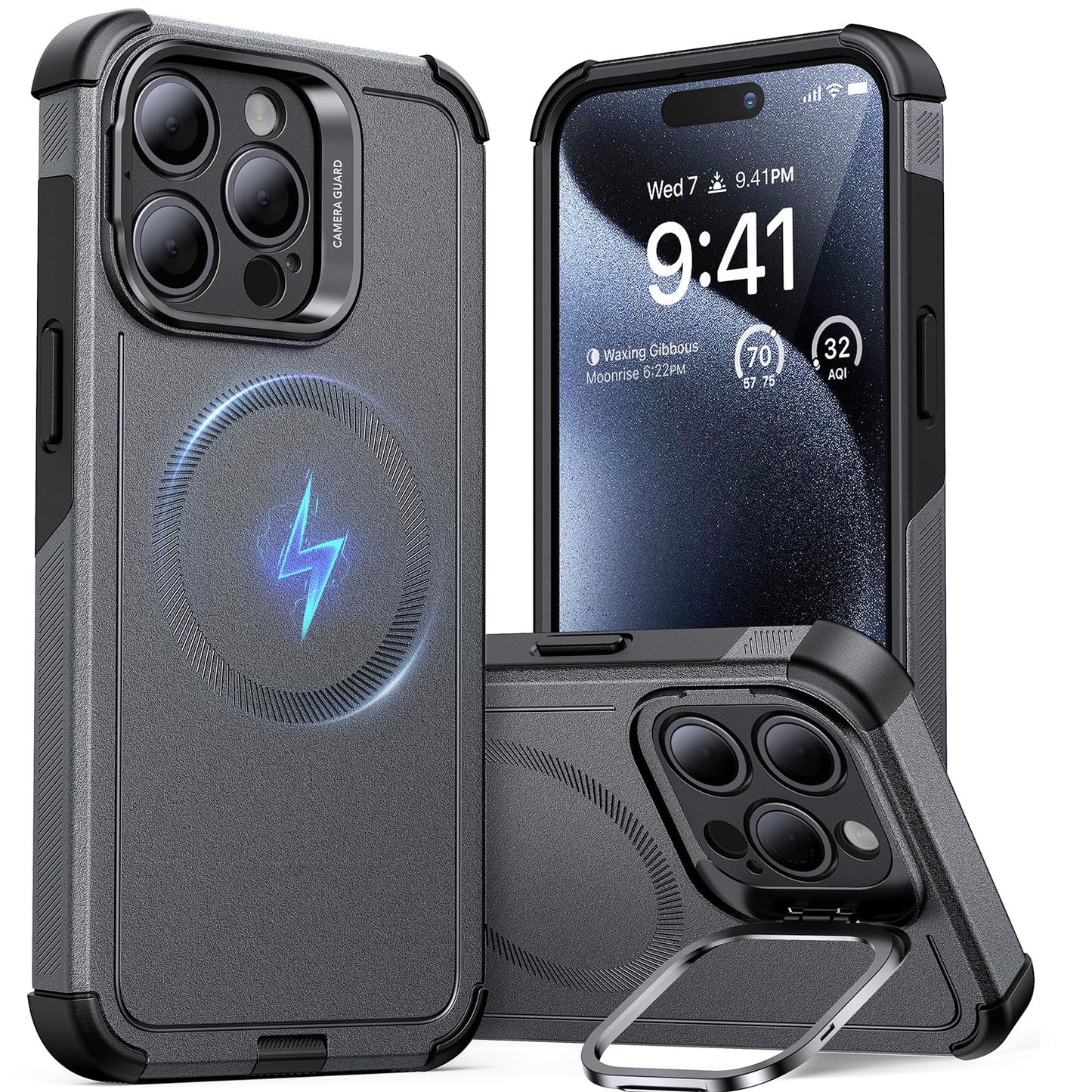 ESR Air Armor Case, Compatible with iPhone 13 Pro Max Case, Military-Grade Drop Protection, Shock-Absorbing Corners, Yellowing-Resistant Hard Back, Scratch Resistant, Clear