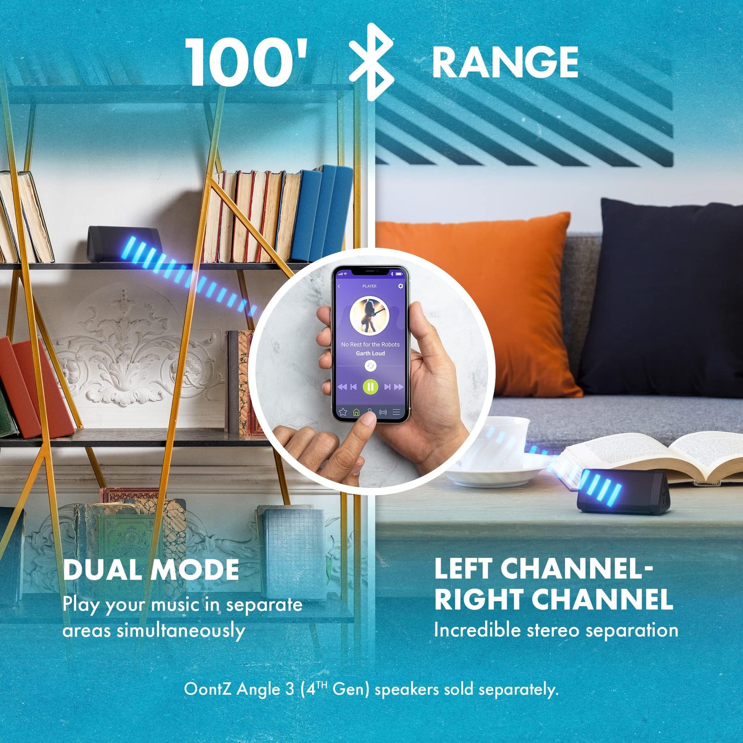OontZ Angle 3 Bluetooth 5.4 Speaker, up to 100 ft Wireless Range, up to 24 Hrs Playtime, Portable Small Speaker for iPhone, Android Phones, Crystal Clear Sound, IPX5 Portable Bluetooth Speaker, Black