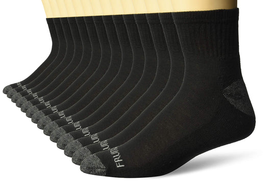 Fruit of the Loom Men's Dual Defense Ankle Socks (12 Pack)
