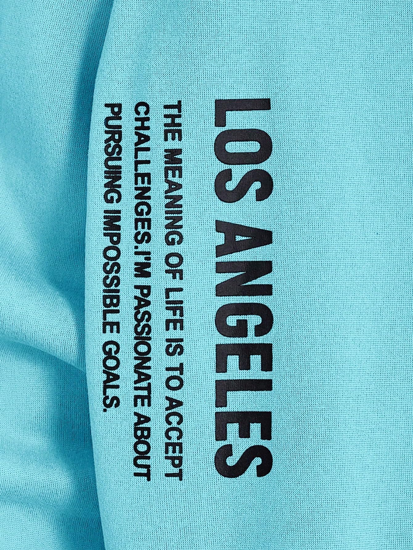 Floerns Men's Graphic Print Long Sleeve Drawstring Hoodie Pullover Sweatshirt